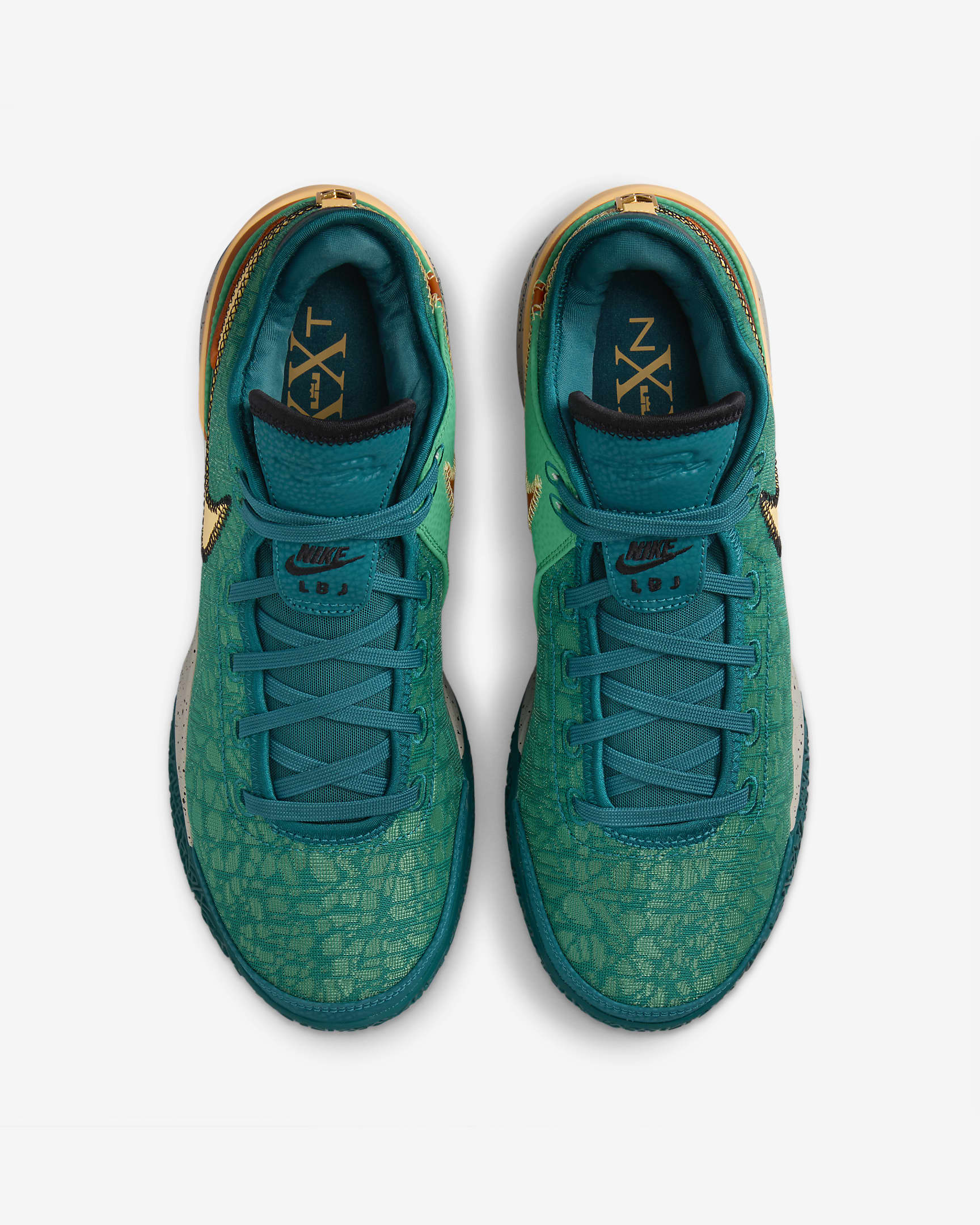 LeBron NXXT Gen Basketball Shoes - Geode Teal/Melon Tint/Stadium Green/Campfire Orange