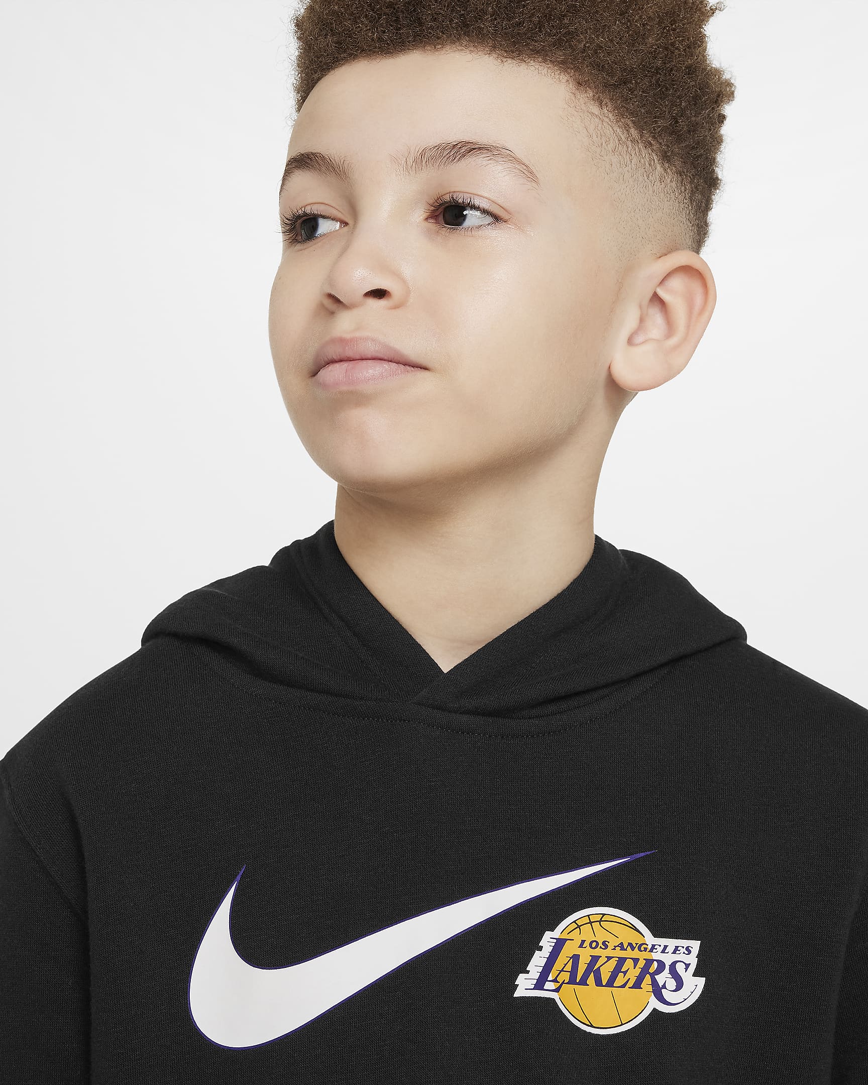 Felpa con cappuccio Los Angeles Lakers Club Fleece Essential Nike NBA – Ragazzo - Nero