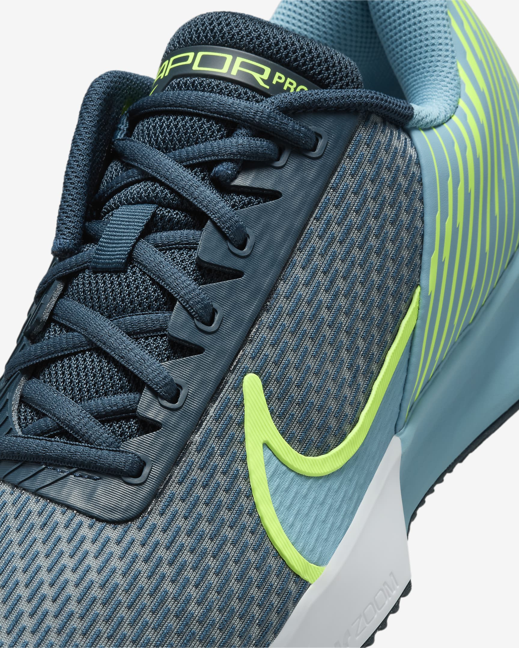 NikeCourt Air Zoom Vapor Pro 2 Men's Clay Tennis Shoes - Armoury Navy/Volt/Denim Turquoise