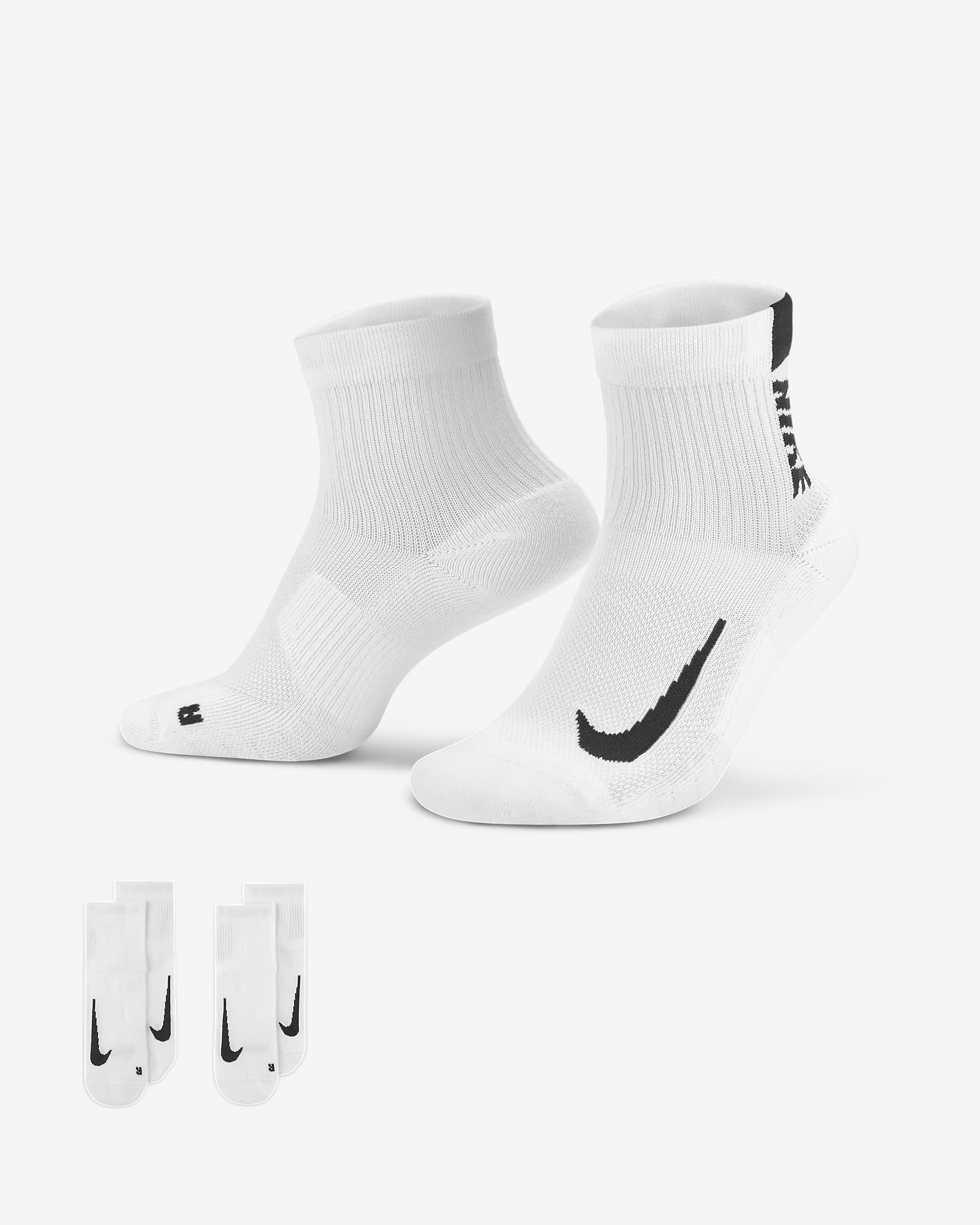Nike Multiplier Running Ankle Socks (2 Pairs). Nike UK