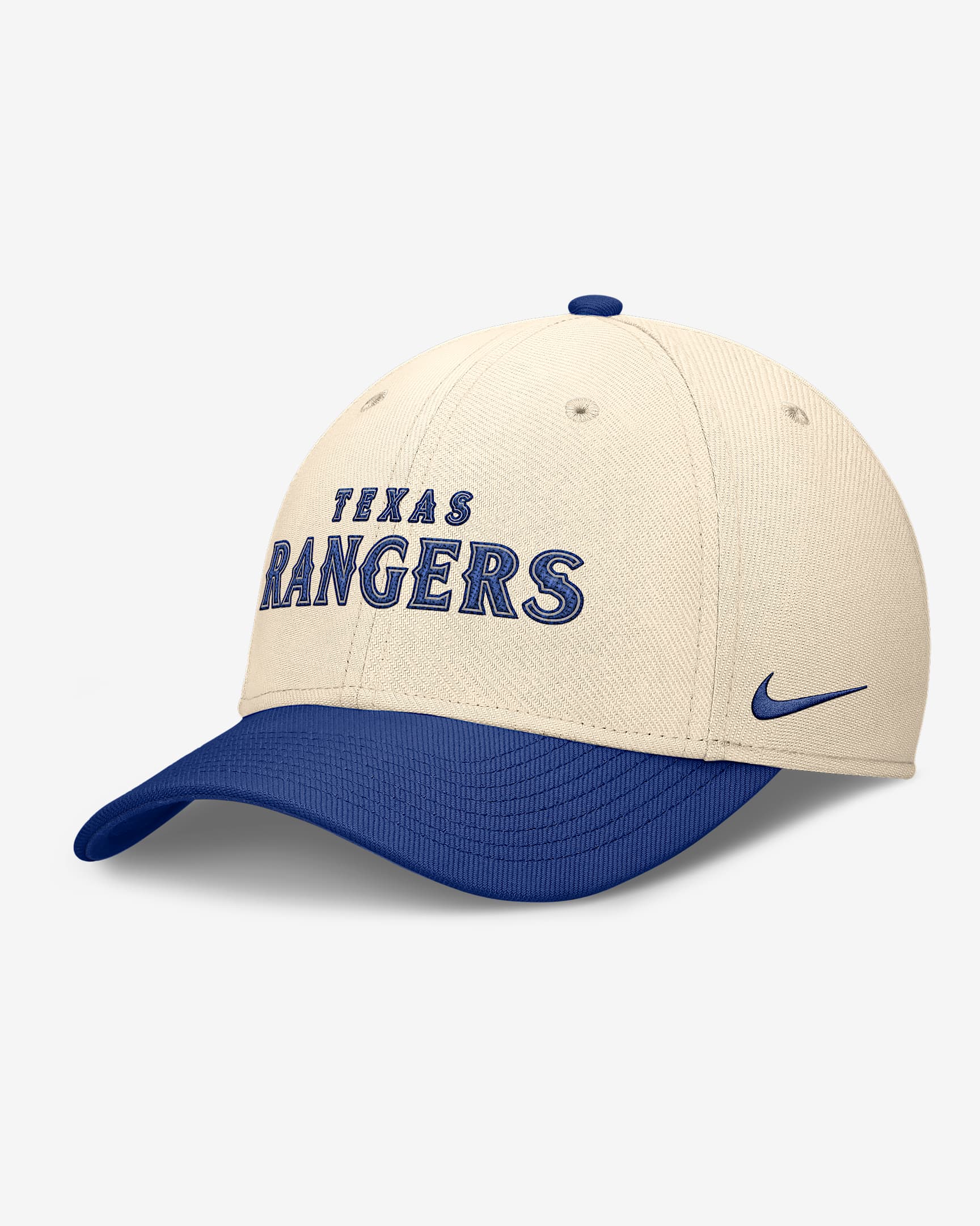 Gorra Nike Dri-FIT de la MLB para hombre Texas Rangers Statement Rise Swoosh - Natural