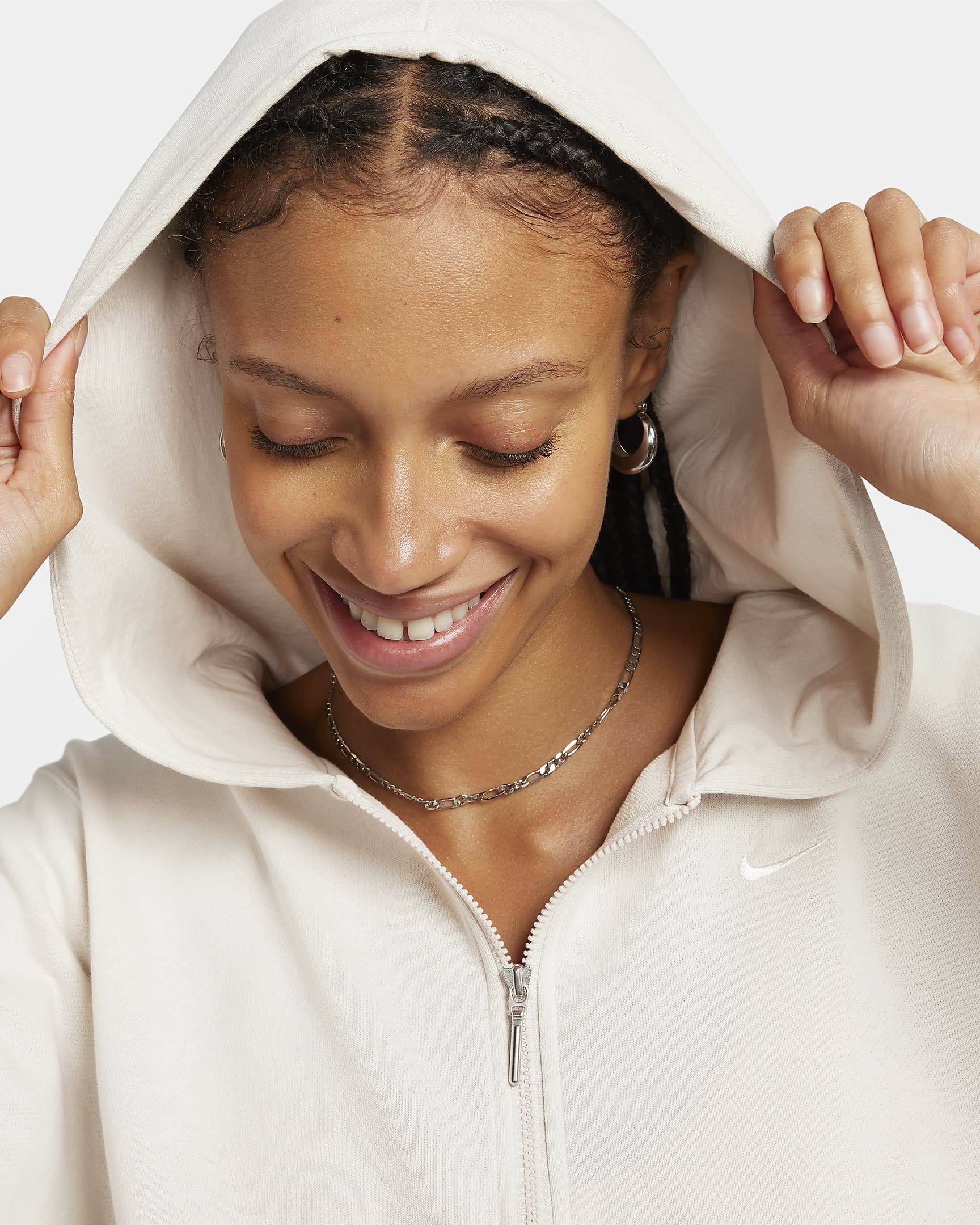 Nike Sportswear Chill Terry Women's Loose Full-Zip French Terry Hoodie - Light Orewood Brown/Sail