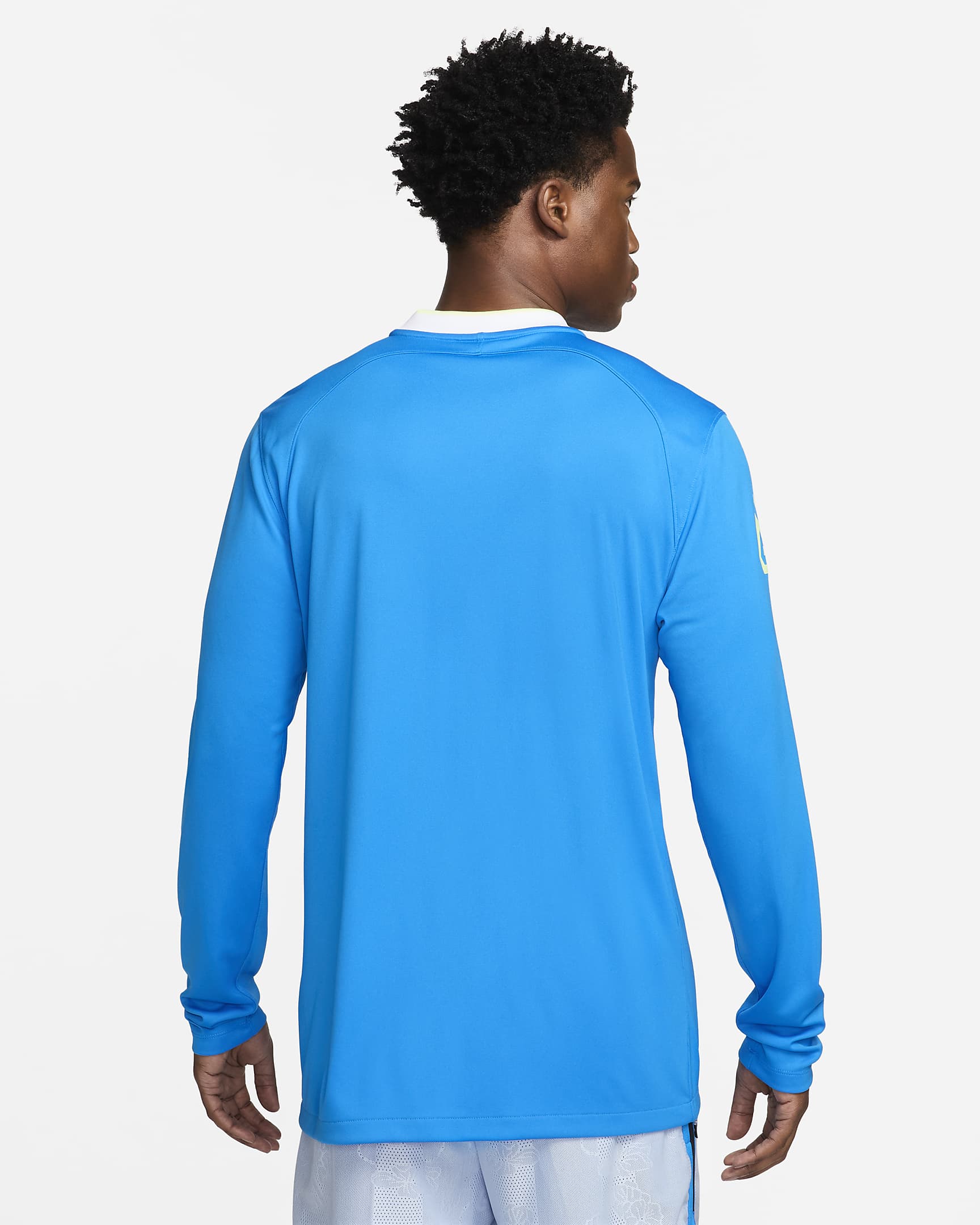 Giannis Basketball-Longsleeve mit Dri-FIT-Technologie für Herren - Photo Blue/Barely Volt/Schwarz