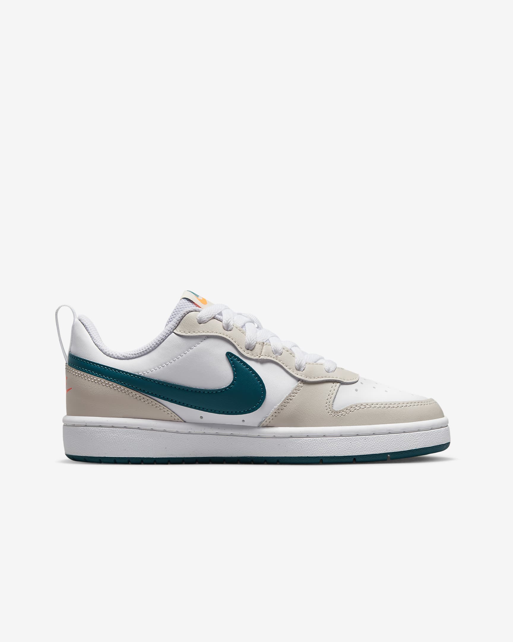 Nike Court Borough Low 2 Older Kids' Shoes - Phantom/White/Total Orange/Bright Spruce