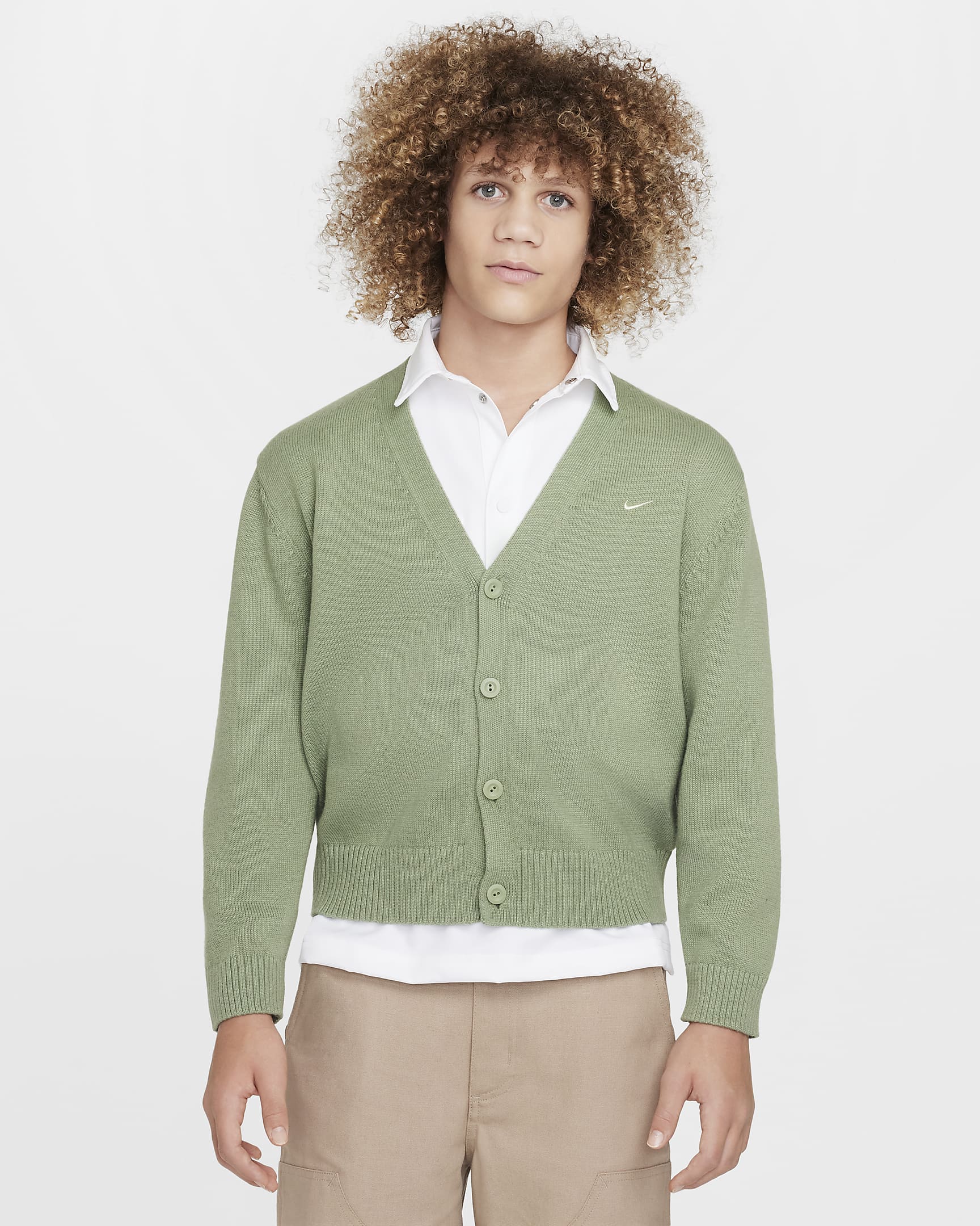 Nike Sportswear Metro Ground Older Kids' Cardigan - Oil Green