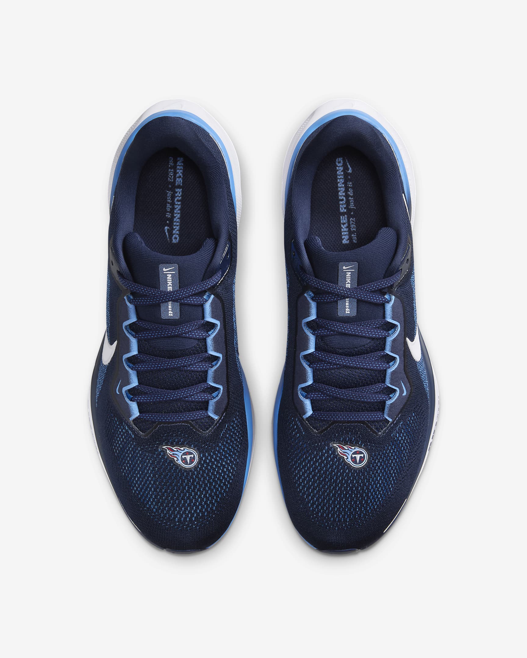 Tenis de correr en pavimento para hombre Nike Pegasus 41 NFL Tennessee Titans - Azul marino universitario/Blanco/Costa/Blanco