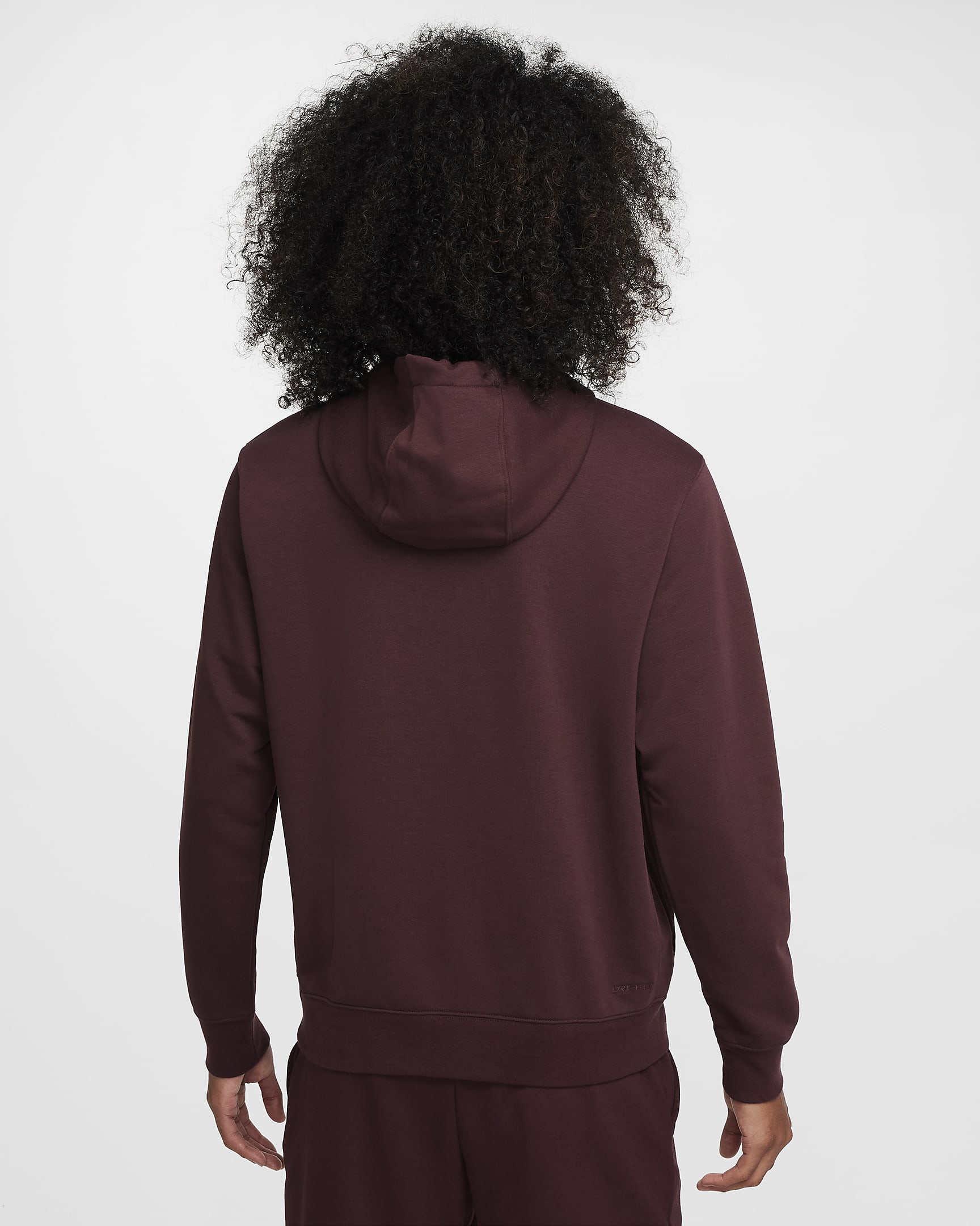 Nike Swoosh Men's Dri-FIT French Terry Pullover Fitness Hoodie - Burgundy Crush/Burgundy Crush/Black