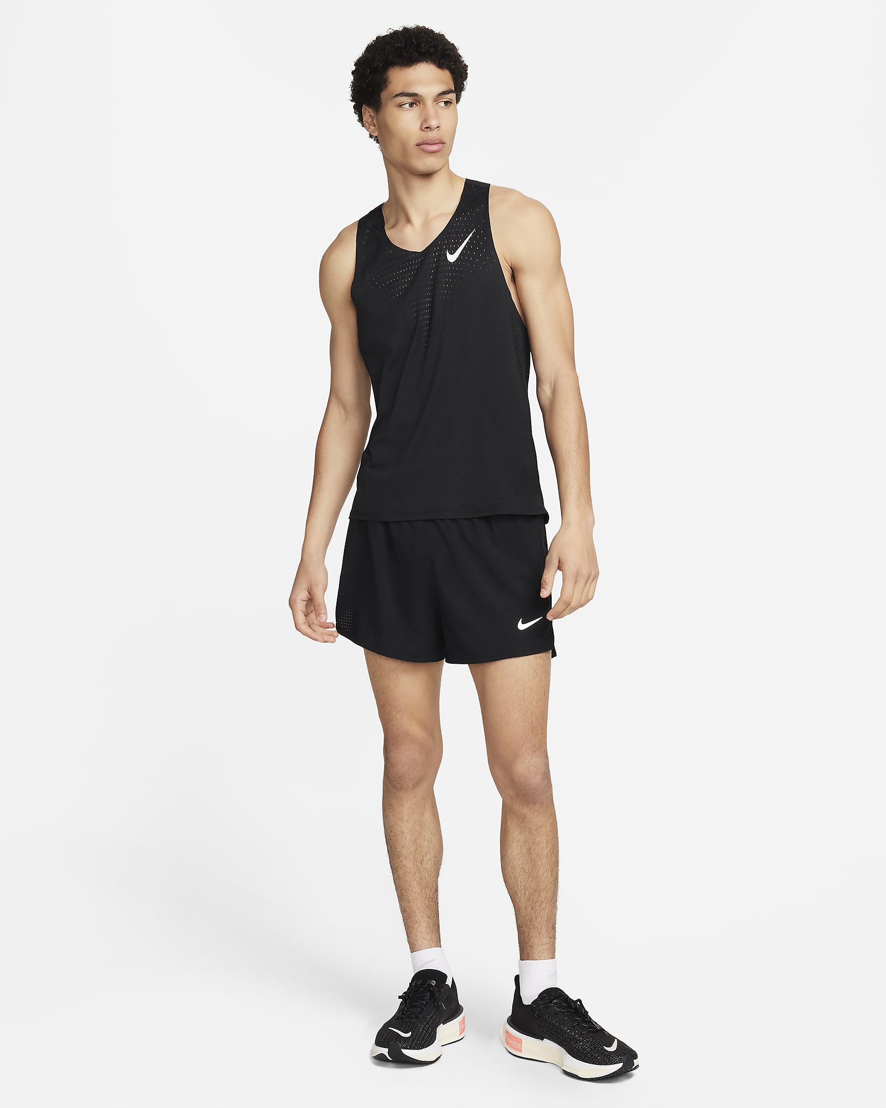 Nike AeroSwift Dri-FIT ADV hardloopsinglet voor heren - Zwart/Summit White