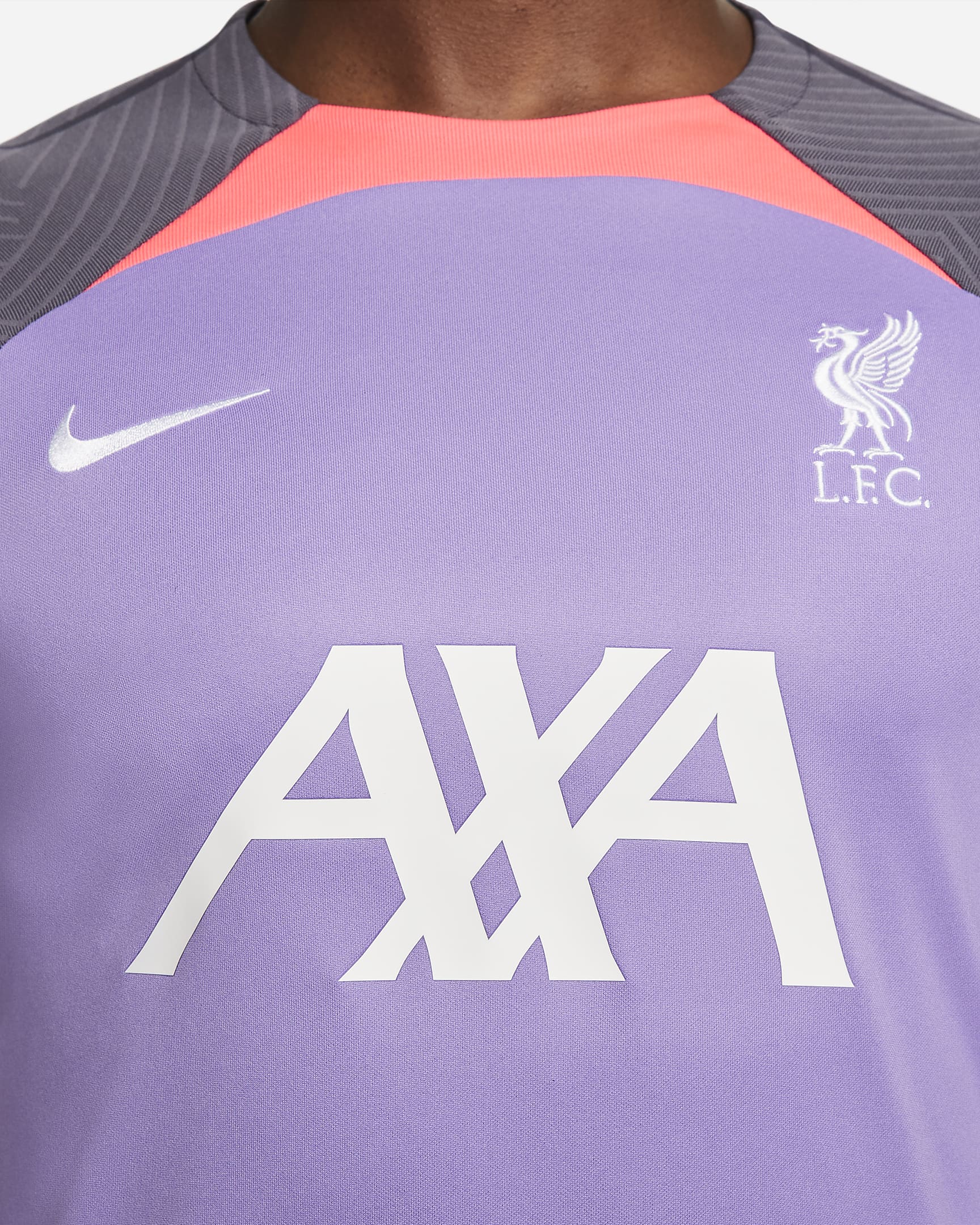 Liverpool F.C. Strike Third Men's Nike Dri-FIT Football Short-Sleeve Top - Space Purple/Hot Punch/White