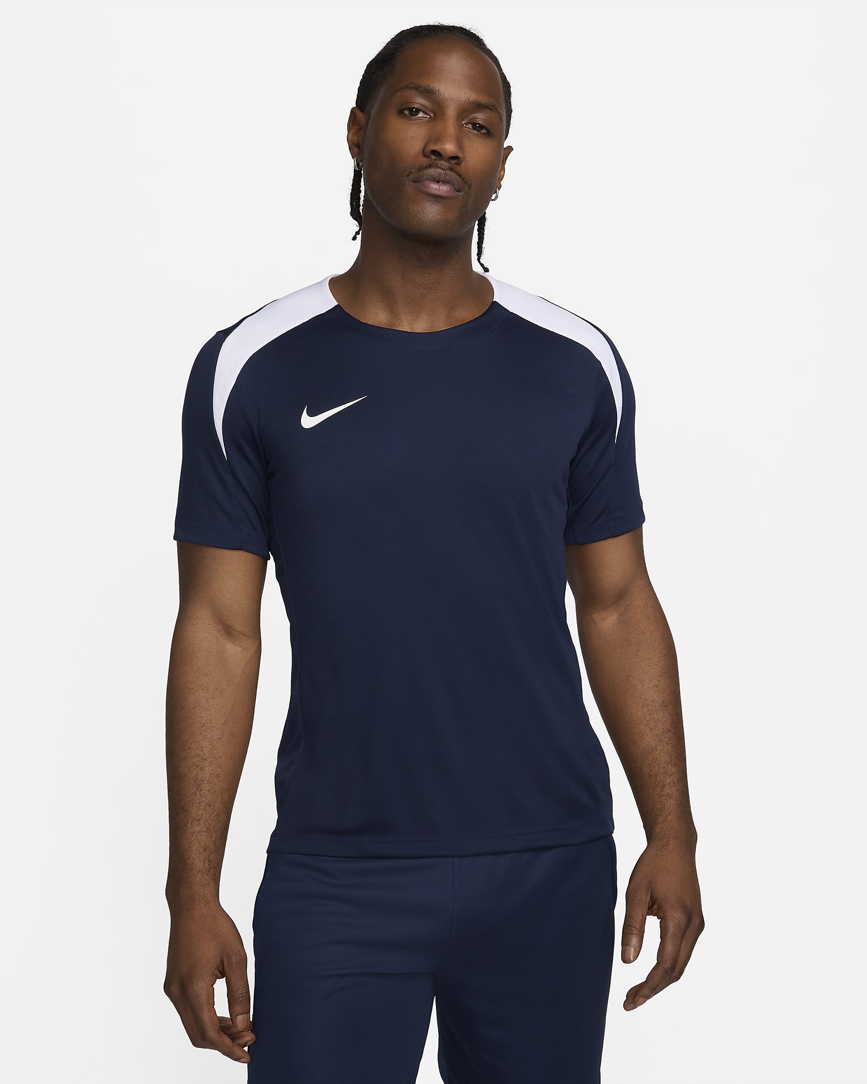 Nike Strike Men's Dri-FIT Short-Sleeve Football Top - Obsidian/Obsidian/White/White