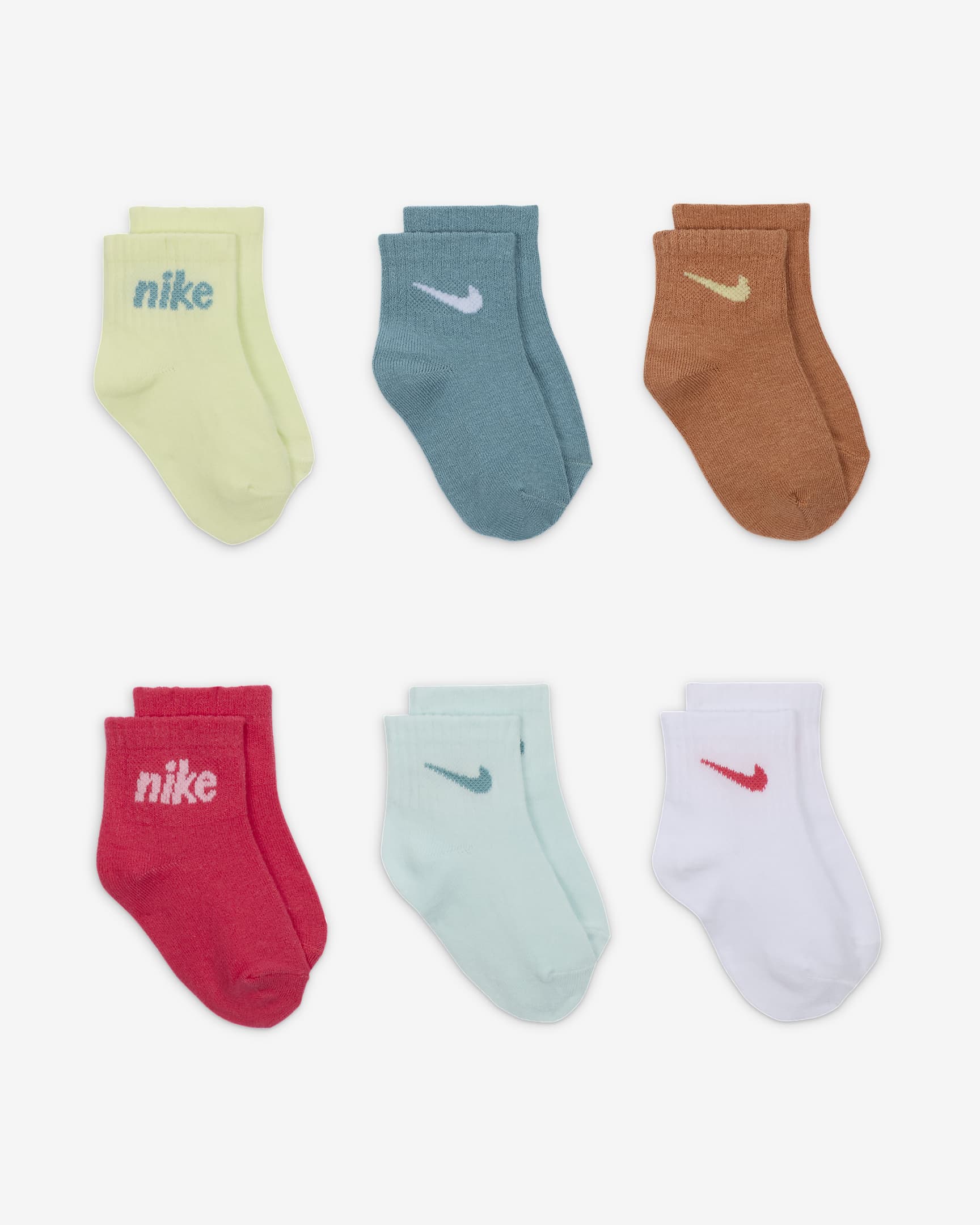 Nike Everyone From Day One Baby Socks Box Set (6-Pairs) - Lime Ice