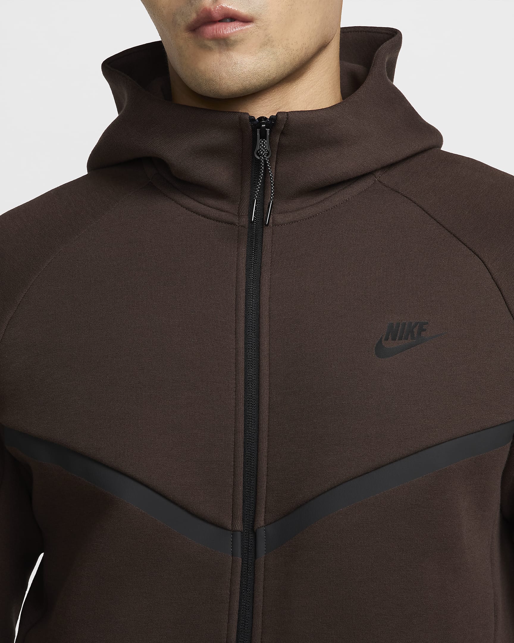 Nike Tech Men's Full-Zip Windrunner Hoodie - Baroque Brown/Black