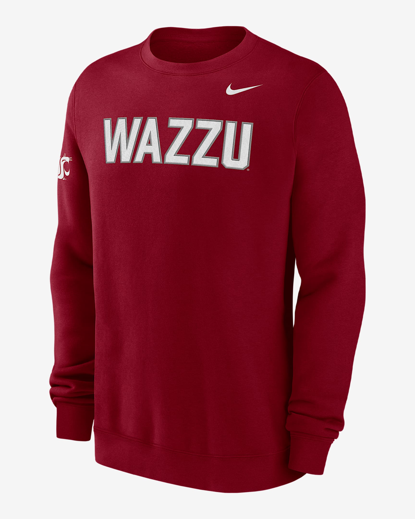 Washington State Club Fleece Men's Nike College Crew-Neck Sweatshirt - Team Crimson