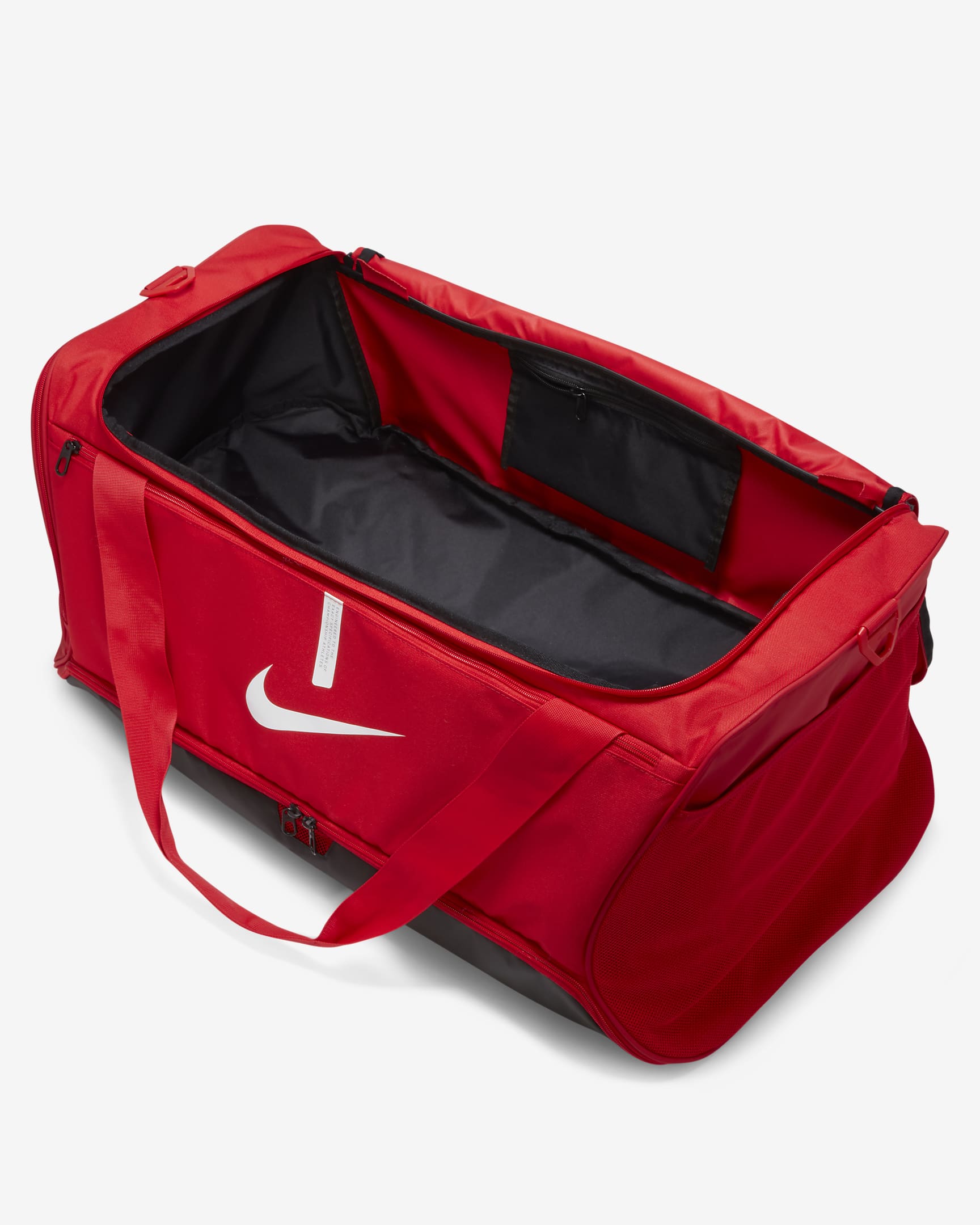 Sac de sport de football Nike Academy Team (grande taille, 95 L) - University Red/Noir/Blanc