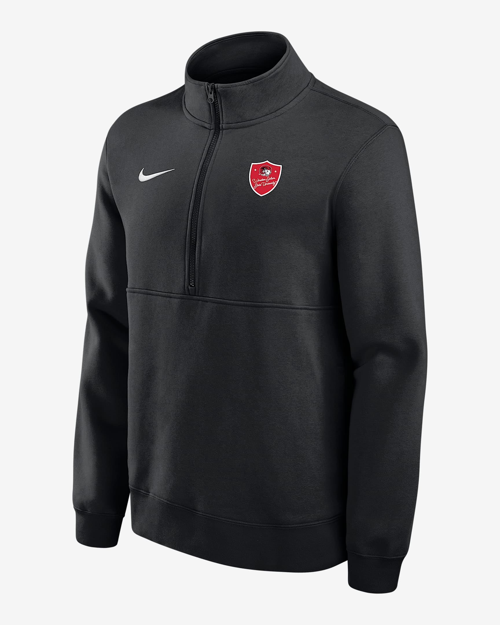 Nike College Club Fleece (Winston-Salem State University) Men's 1/4 Zip Top - Black