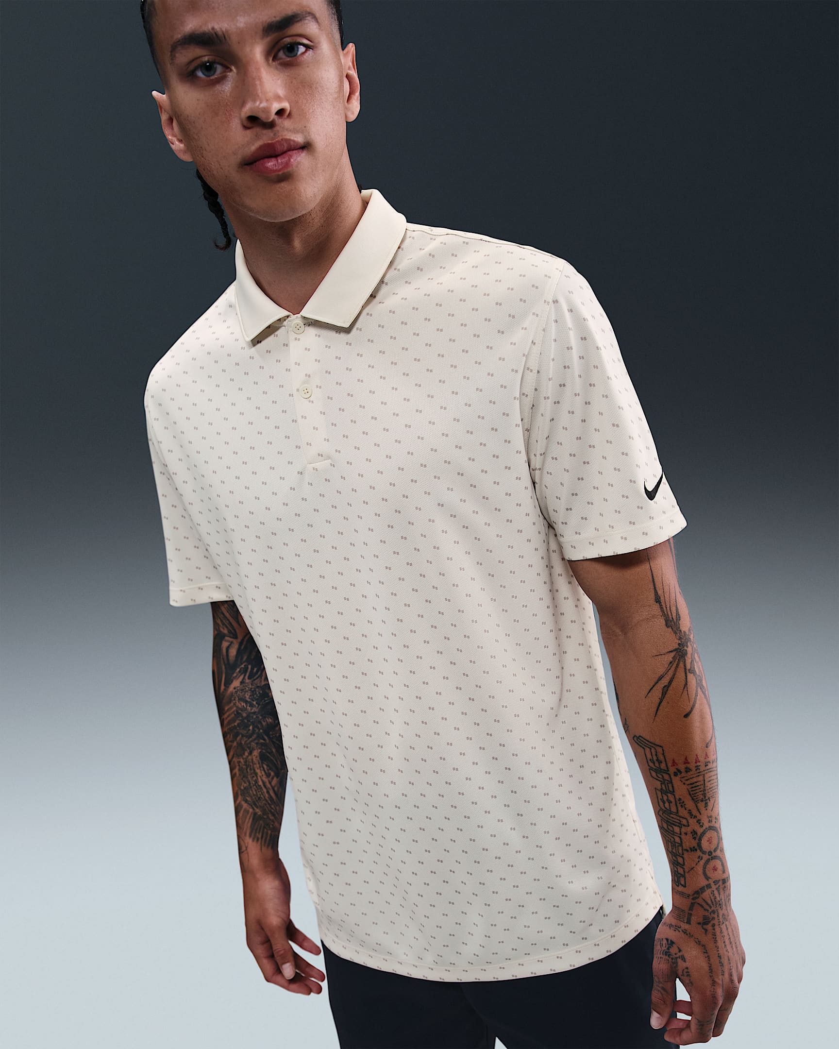 Polo Nike Victory Dri-FIT para hombre - Marfil pálido/Negro