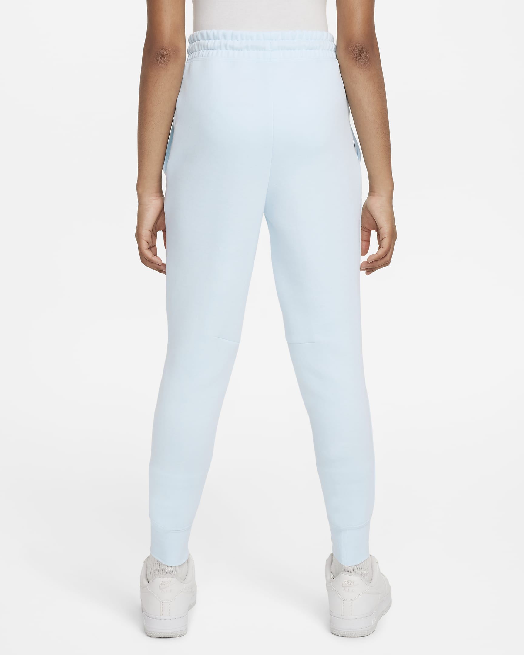 Joggery dla dużych dzieci (dziewcząt) Nike Sportswear Tech Fleece - Glacier Blue/Czerń/Czerń