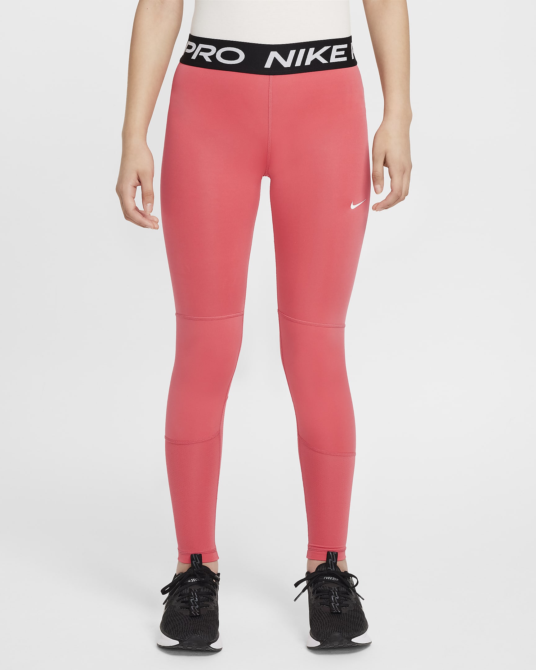 Nike Pro Dri-FIT Older Kids' (Girls') Leggings - Aster Pink/White