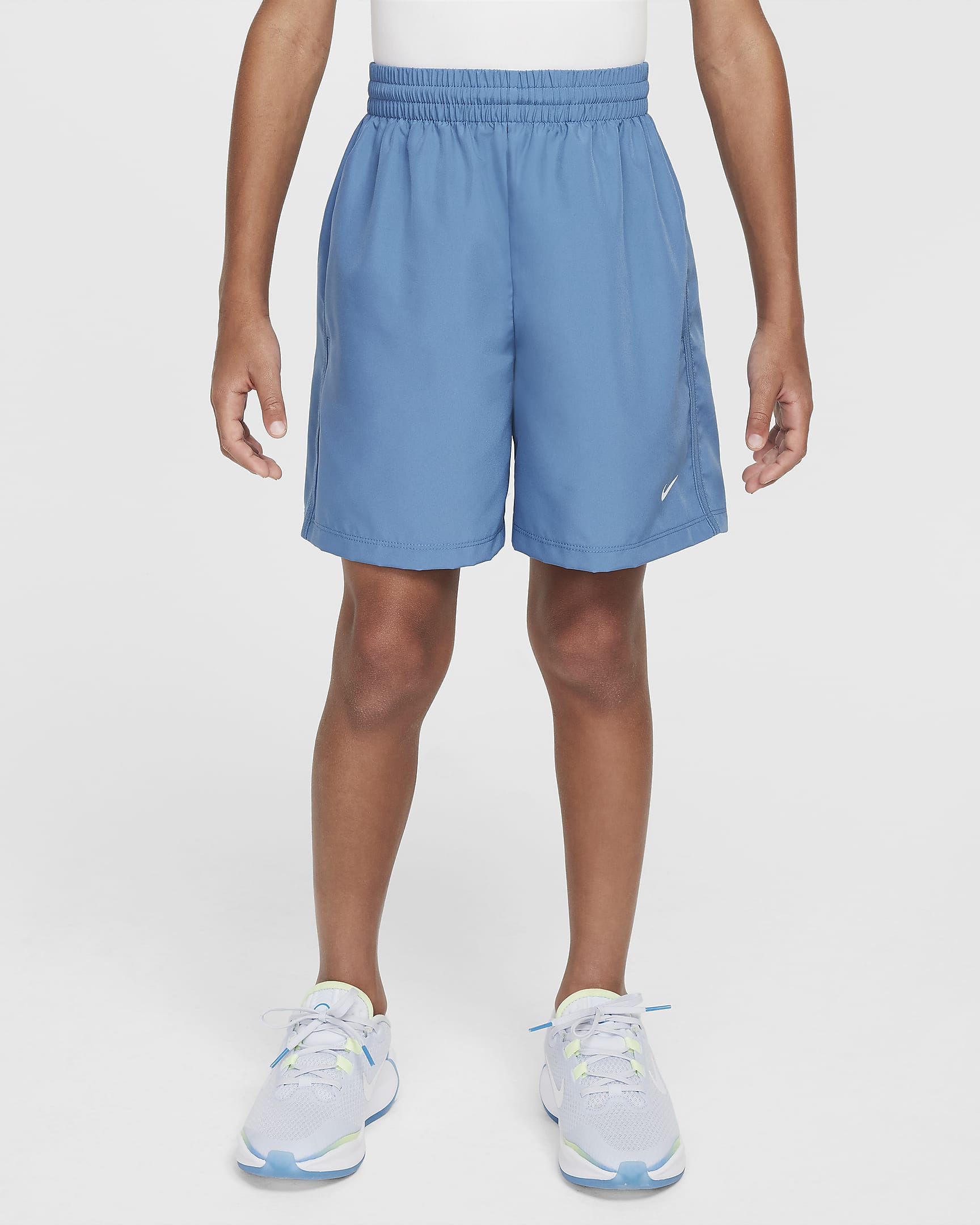 Nike Multi Older Kids' (Boys') Dri-FIT Training Shorts - Aegean Storm/White