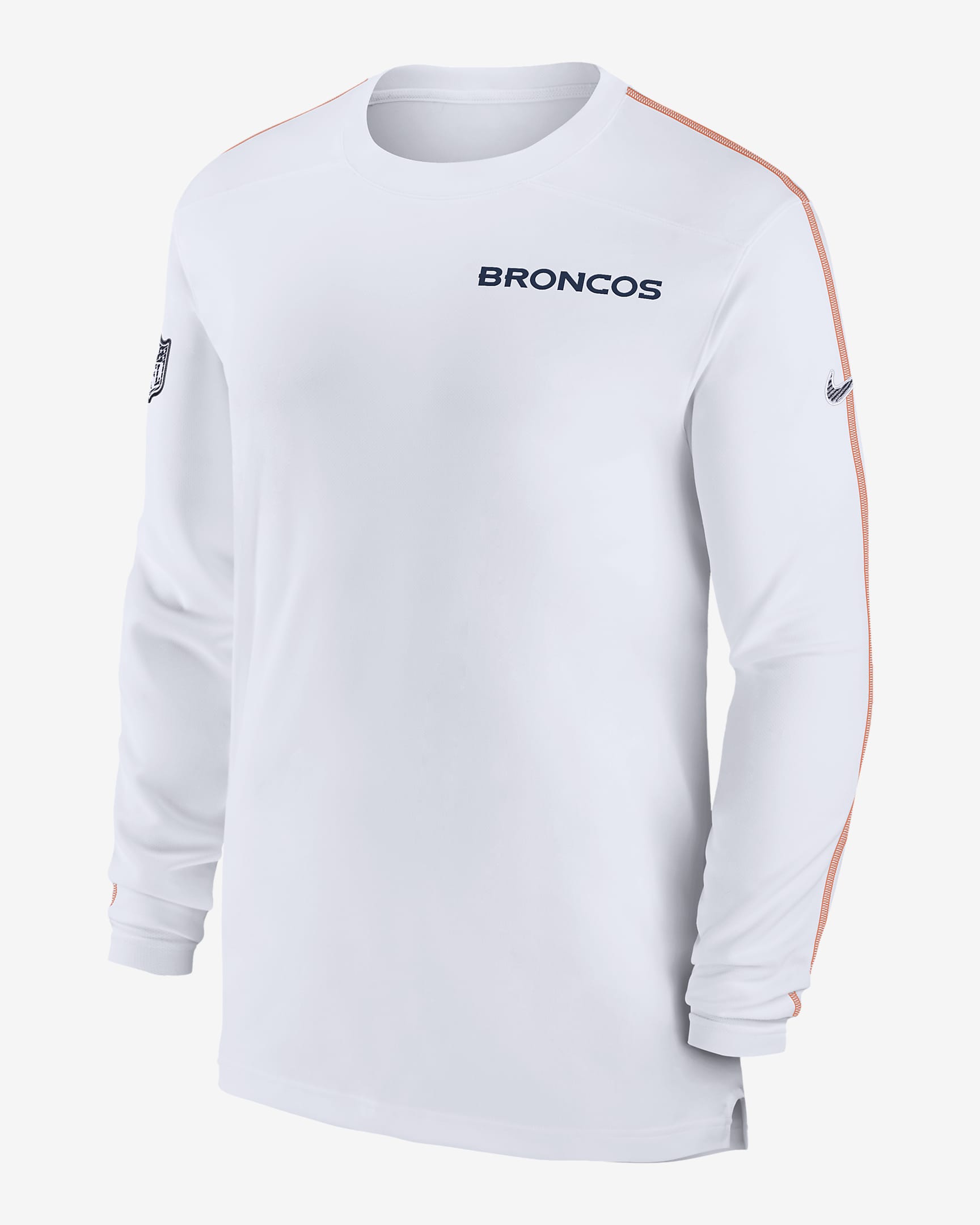 Denver Broncos Sideline Coach Men's Nike Dri-FIT NFL Long-Sleeve Top - White