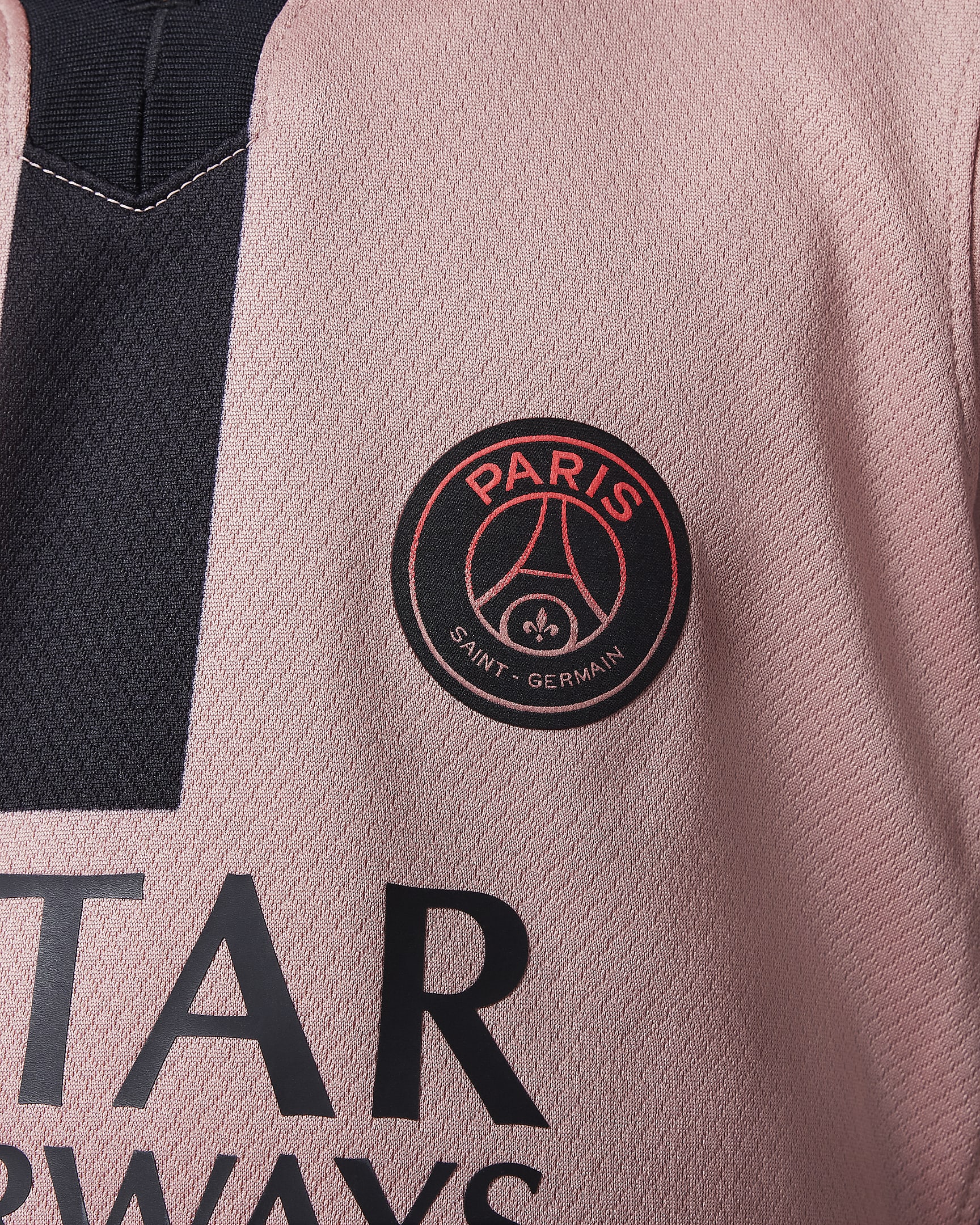 Paris Saint-Germain 2024/25 Stadium Third Younger Kids' Jordan Football Replica Three-Piece Kit - Rust Pink/Black/Black