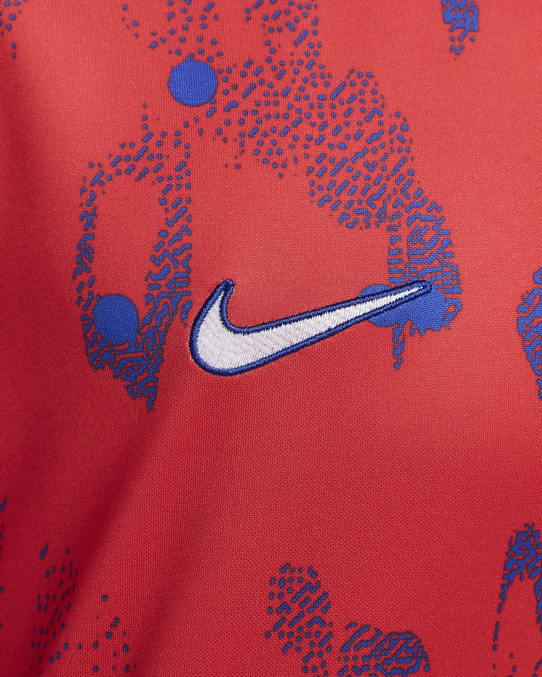 Atlético Madrid Academy Pro Nike Dri-FIT warming-upvoetbaltop met korte mouwen voor heren - Light Crimson/Hyper Royal/Wit