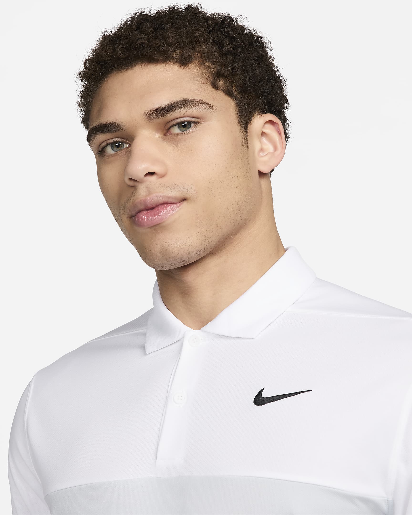 Polo de golf Dri-FIT Nike Victory+ pour homme - Blanc/Light Smoke Grey/Pure Platinum/Noir