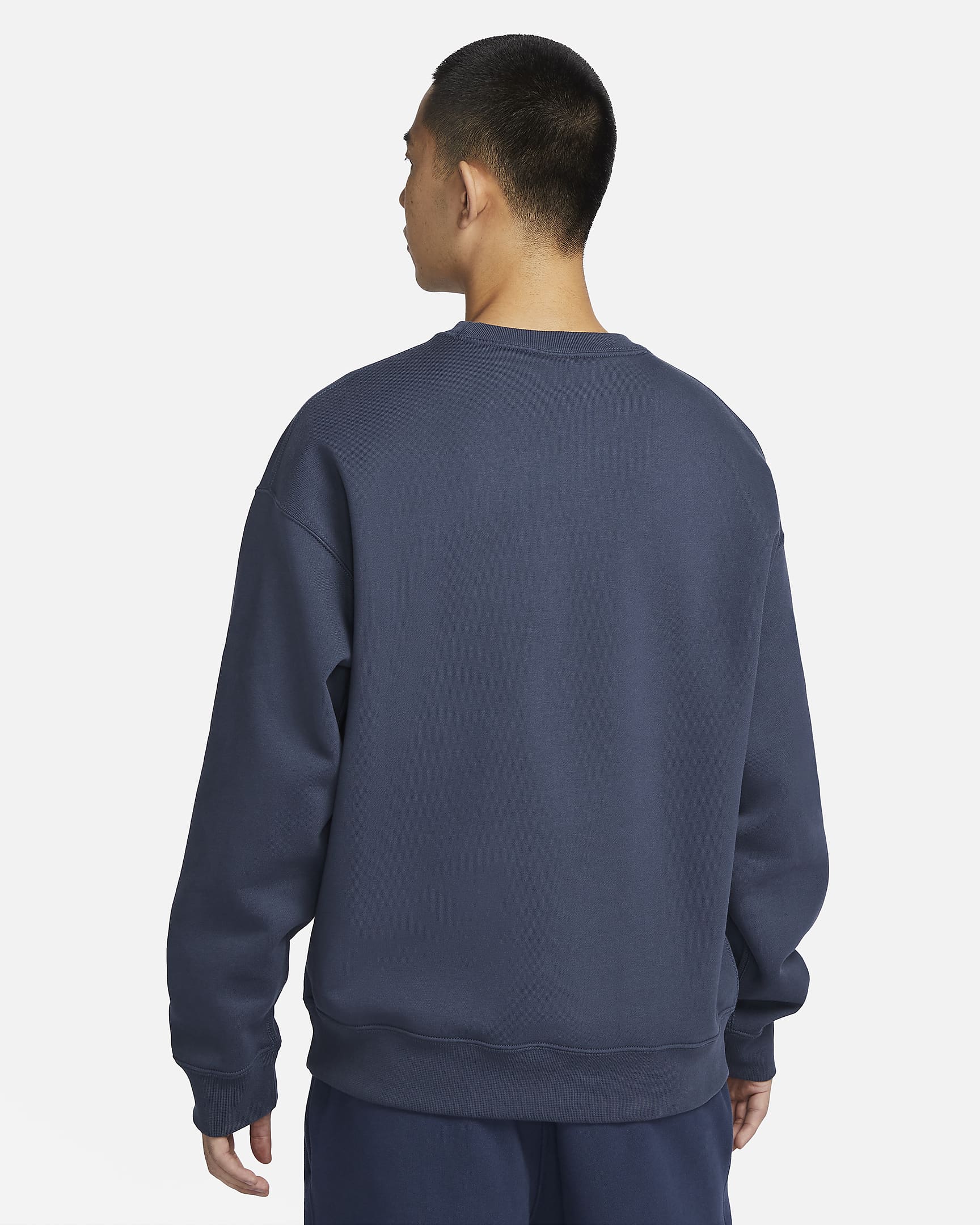 Nike Solo Swoosh Men's Fleece Crew - Thunder Blue/White