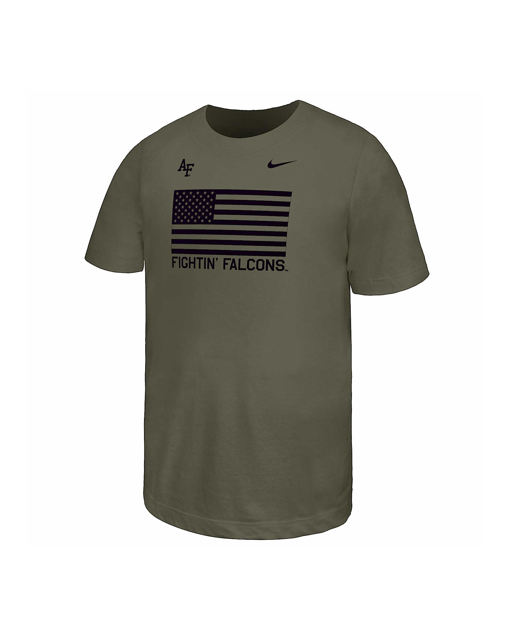Playera universitaria Nike para niños talla grande Air Force - Oliva