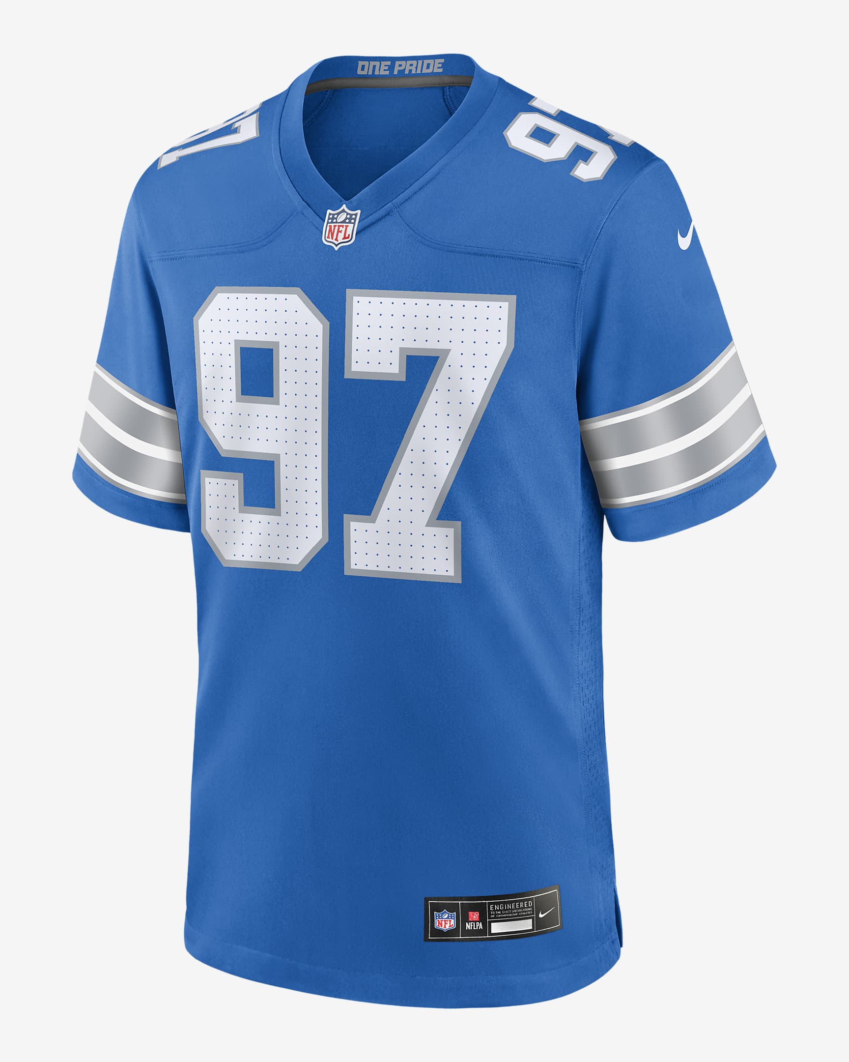 Jersey de fútbol americano Nike de la NFL Game para hombre Aidan Hutchinson Detroit Lions - Azul