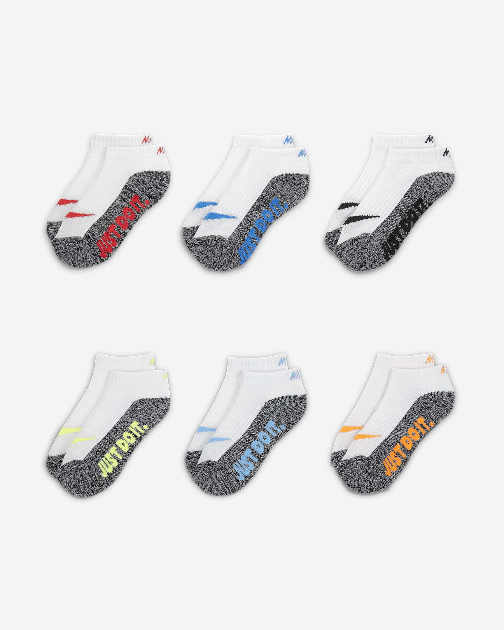 Nike Kids' Cushioned No-Show Socks (6-Pack) - White