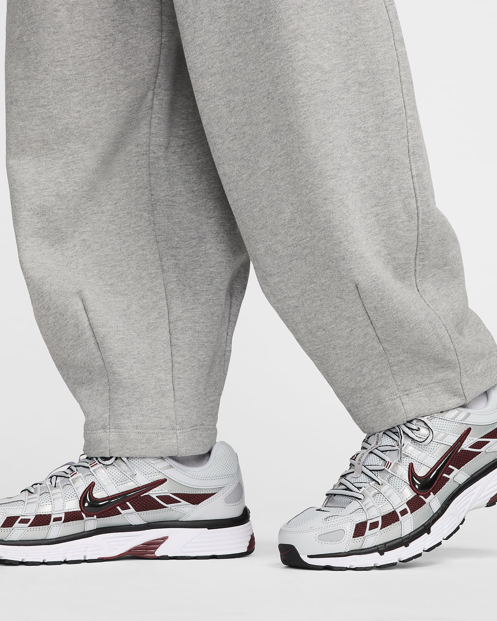 Nike Club Fleece Men's Oversized French Terry Pants - Dark Grey Heather/Light Smoke Grey/White