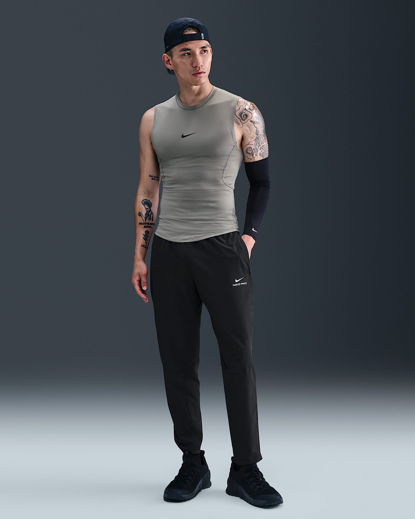 กางเกงขายาวผู้ชาย Dri-FIT Nike Pro Training - ดำ/ขาว