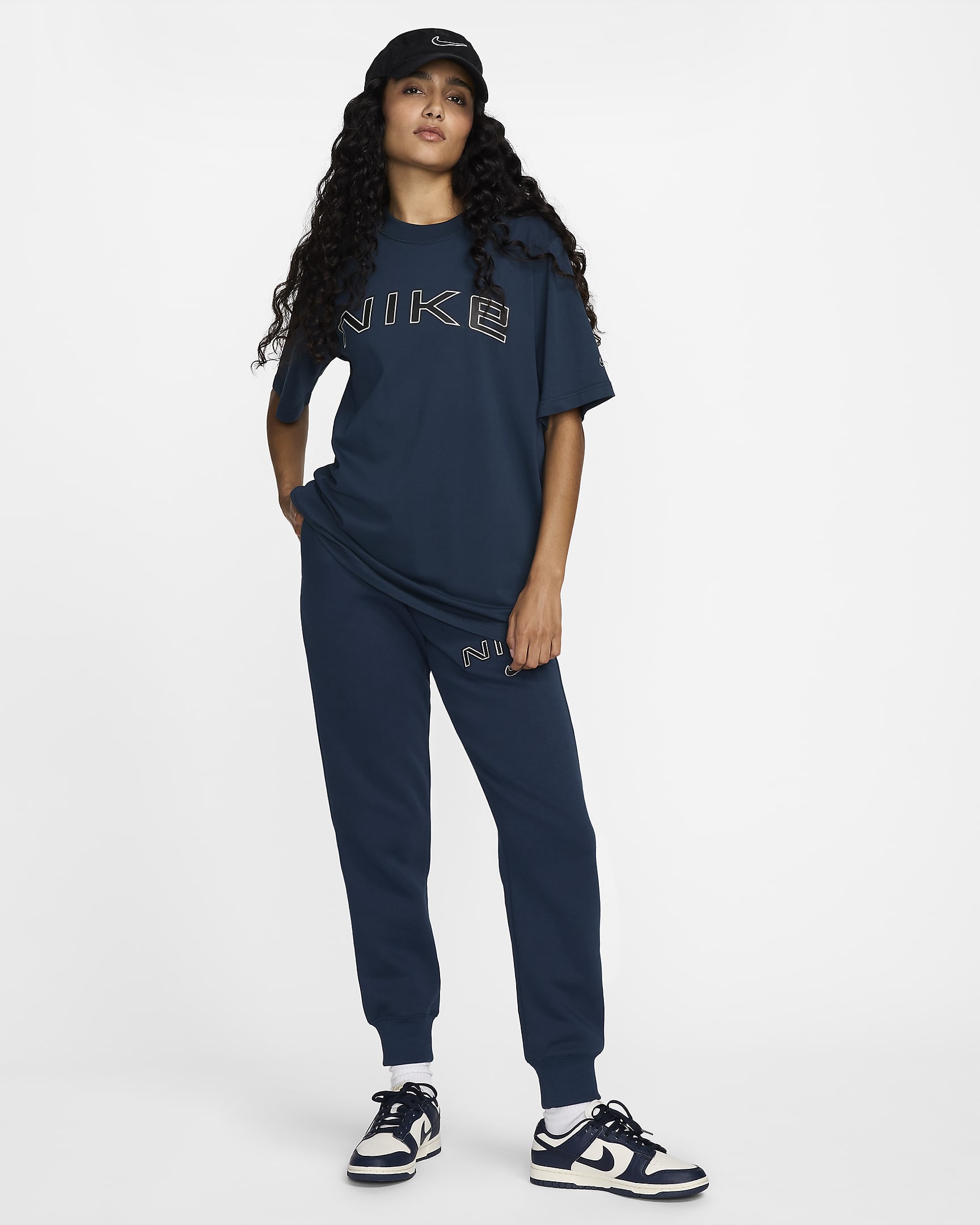 T-shirt ample à manches courtes et motif Nike Sportswear pour femme - Armory Navy