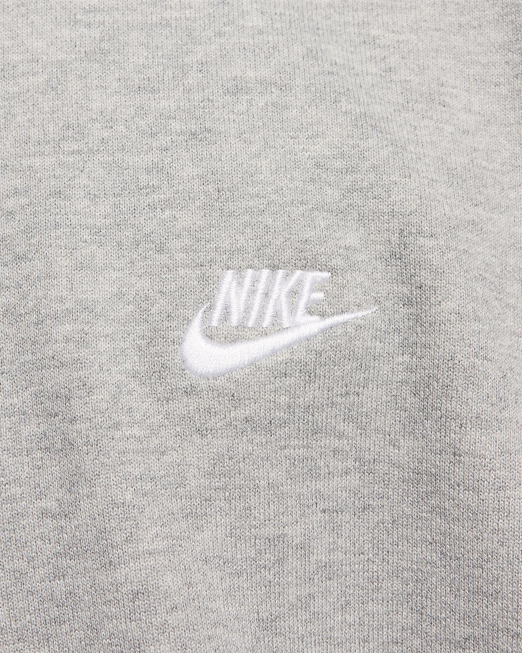 Nike Club Fleece Men's Oversized French Terry Crew - Dark Grey Heather/Light Smoke Grey/White