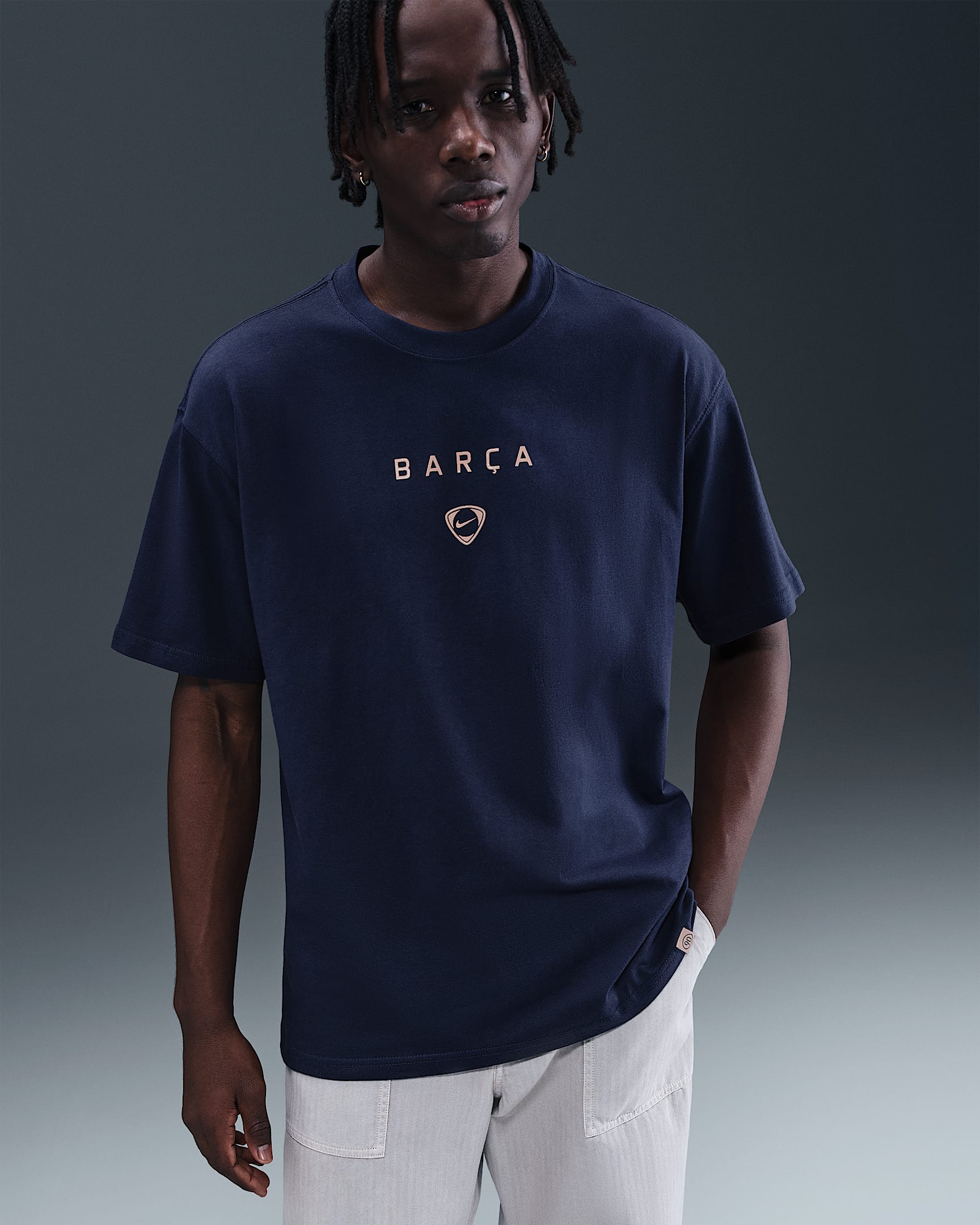FC Barcelona Men's Nike Total 90 Soccer T-Shirt - Midnight Navy
