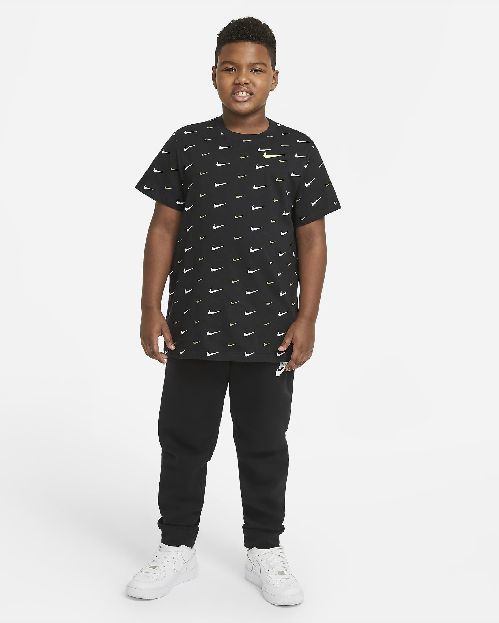 Nike Sportswear Big Kids' (Boys') Printed T-Shirt (Extended Size) - Black