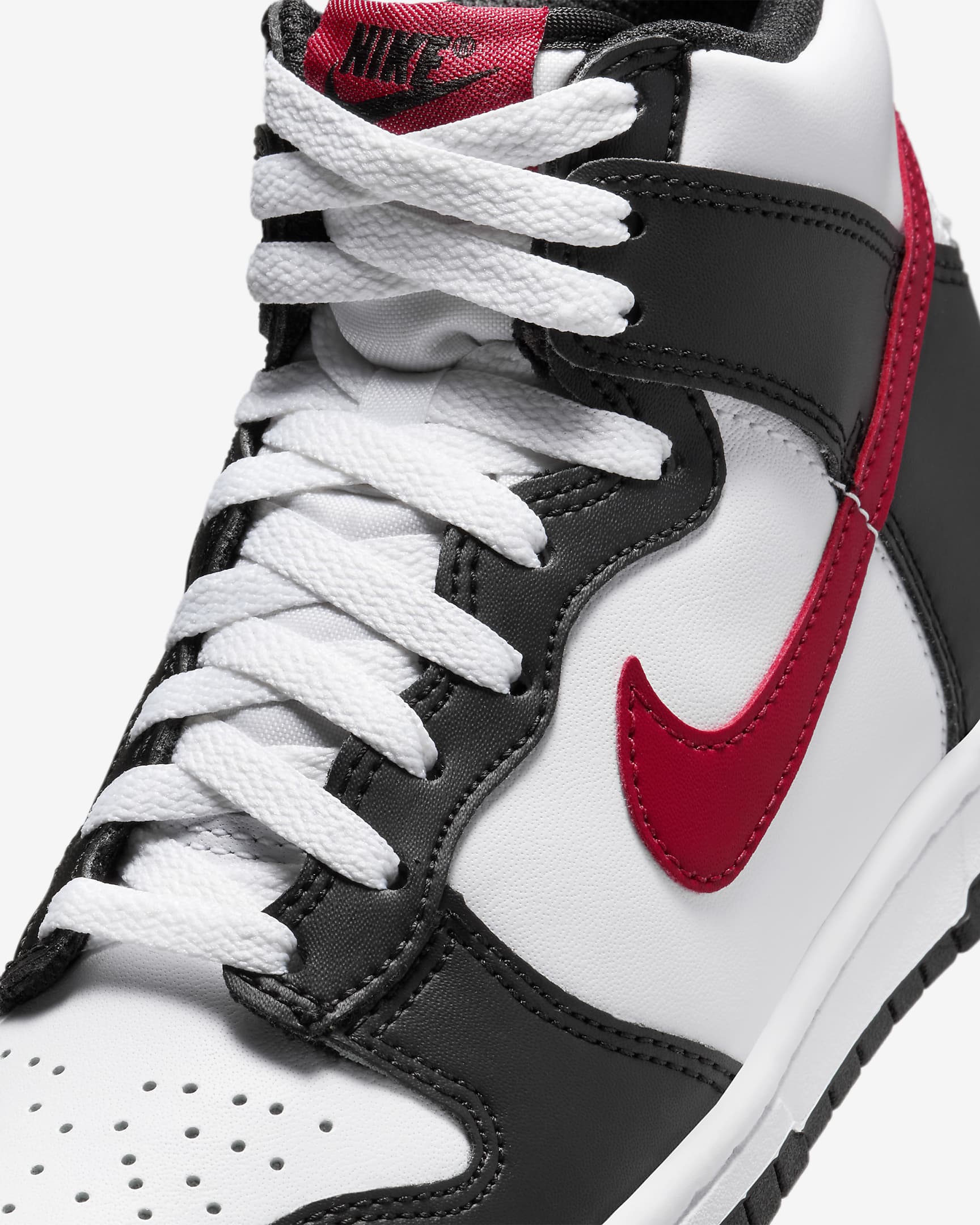 Nike Dunk High Older Kids' Shoes - White/Black/Gym Red