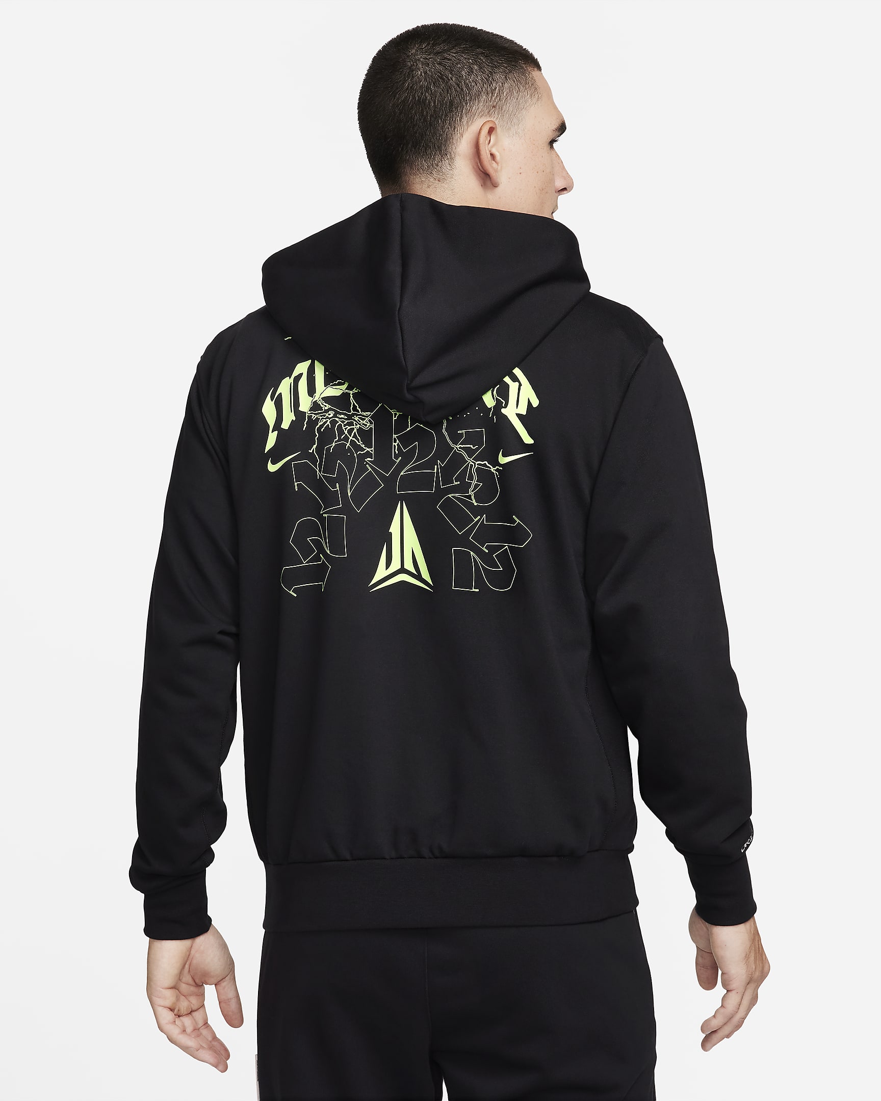 Hoodie pullover de basquetebol Dri-FIT Ja Standard Issue para homem - Preto/Lime Blast