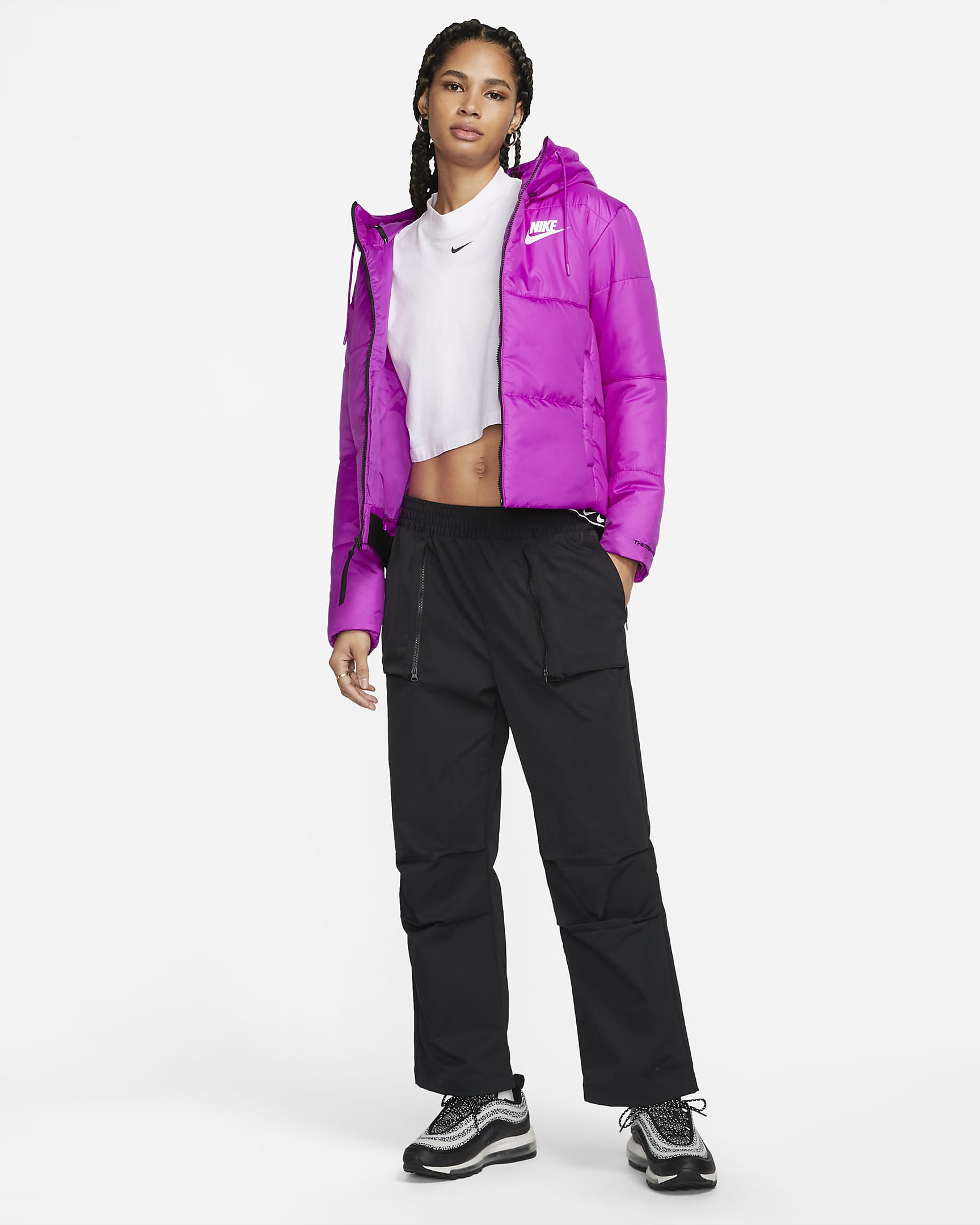 Nike Sportswear Therma-FIT Repel Women's Jacket - Vivid Purple/Black/White