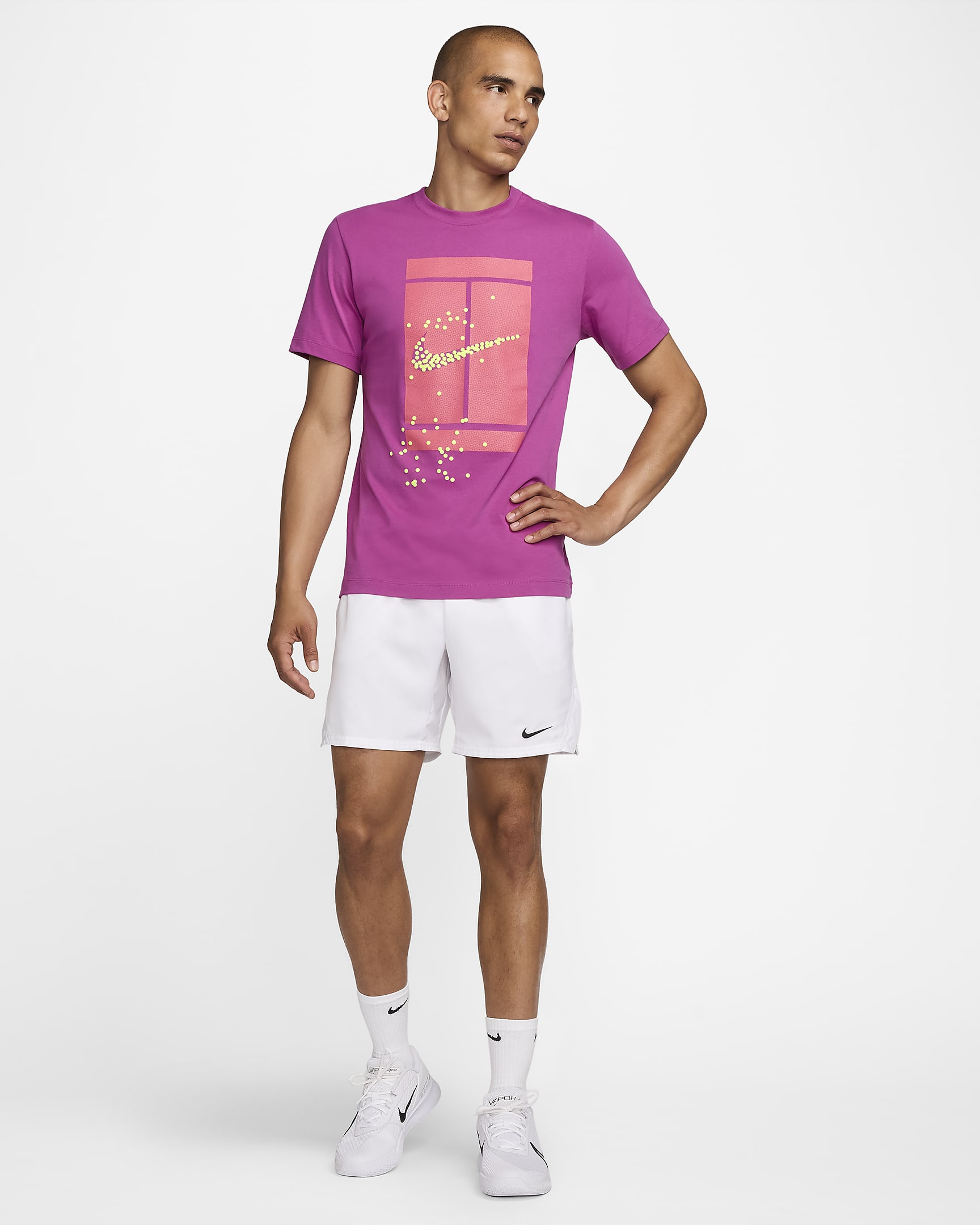 NikeCourt Men's Tennis T-Shirt - Hot Fuchsia