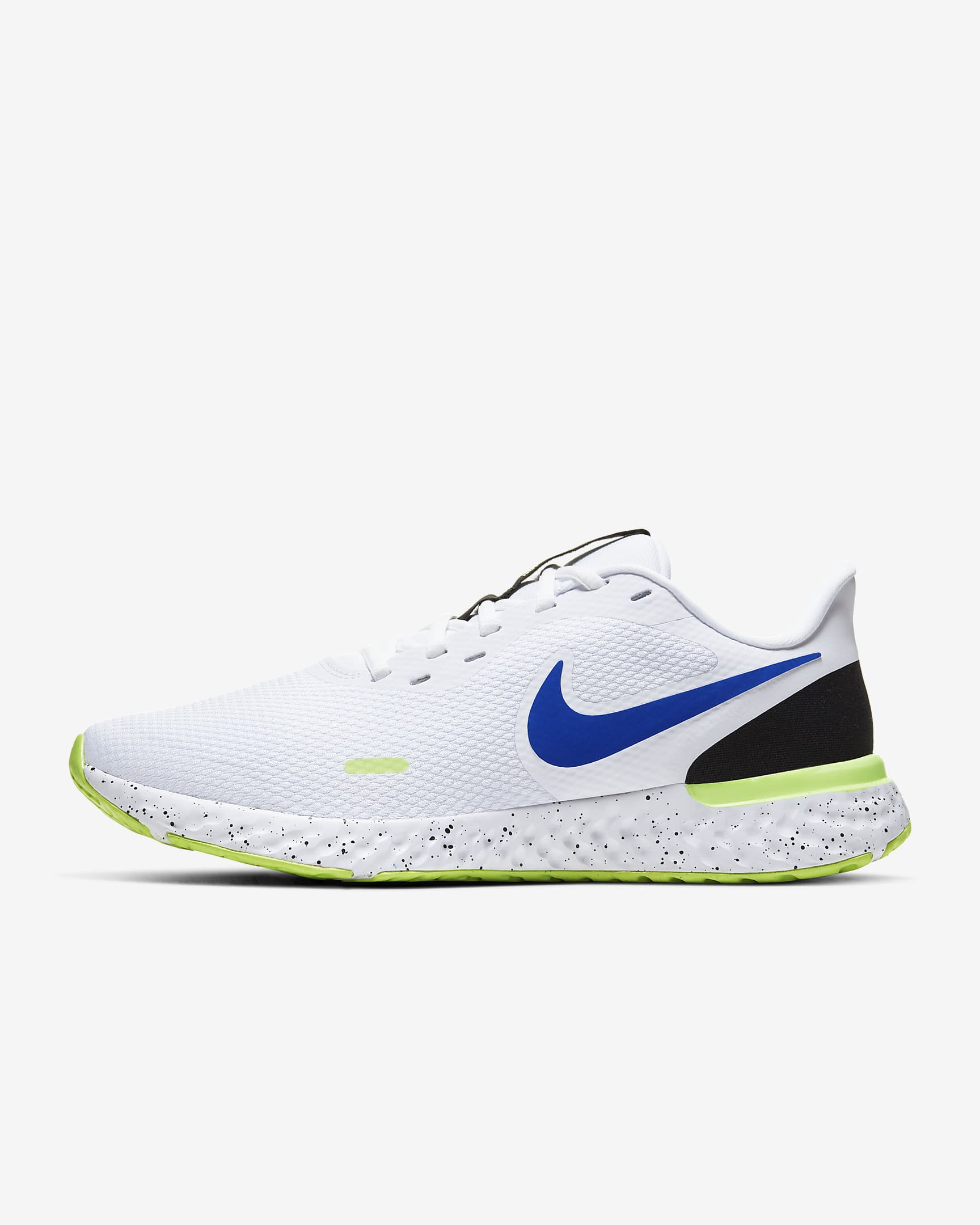 Nike Revolution 5 Men's Road Running Shoes - White/Black/Ghost Green/Racer Blue