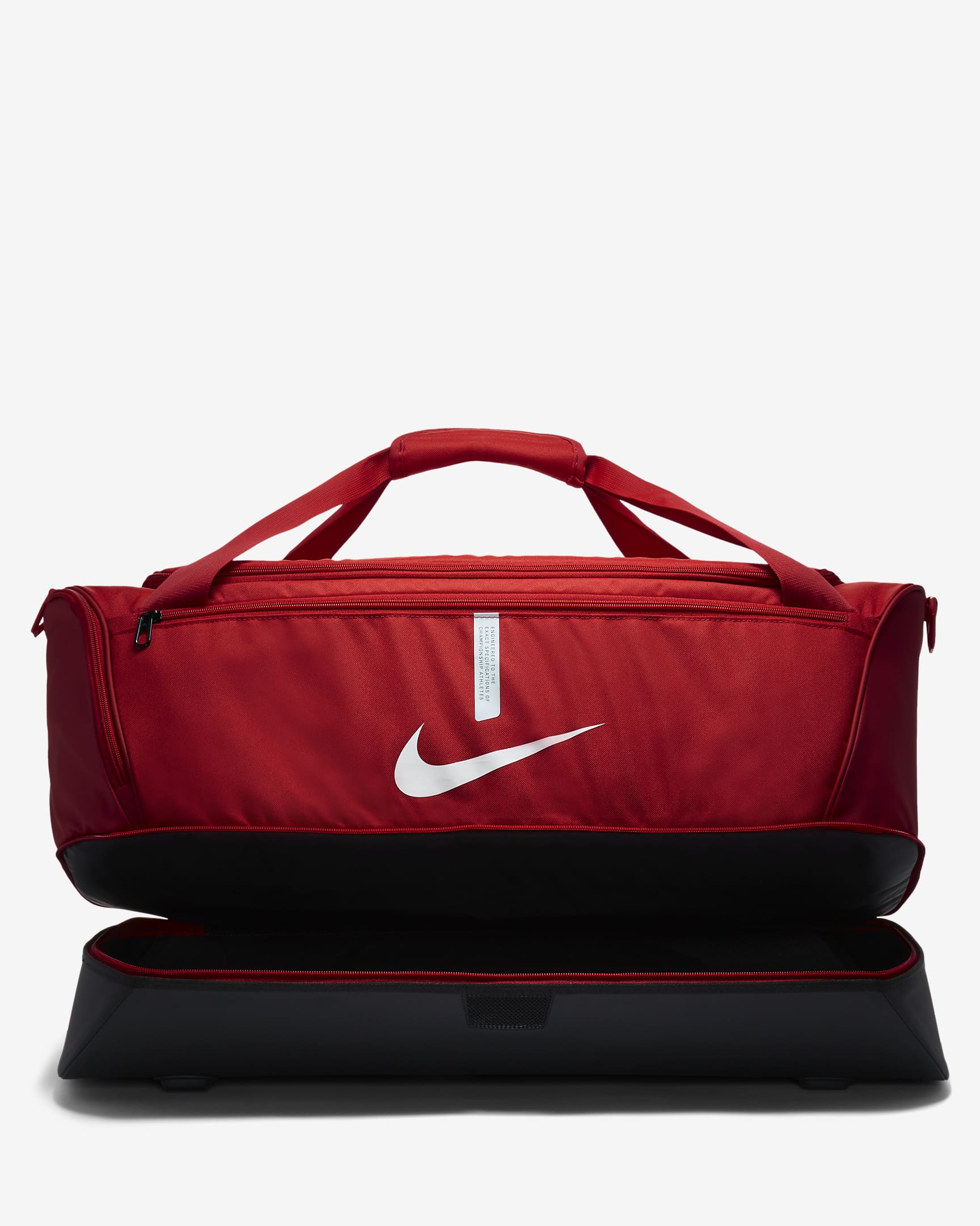 Sac de football rigide Nike Academy Team (grande taille, 59 L) - University Red/Noir/Blanc