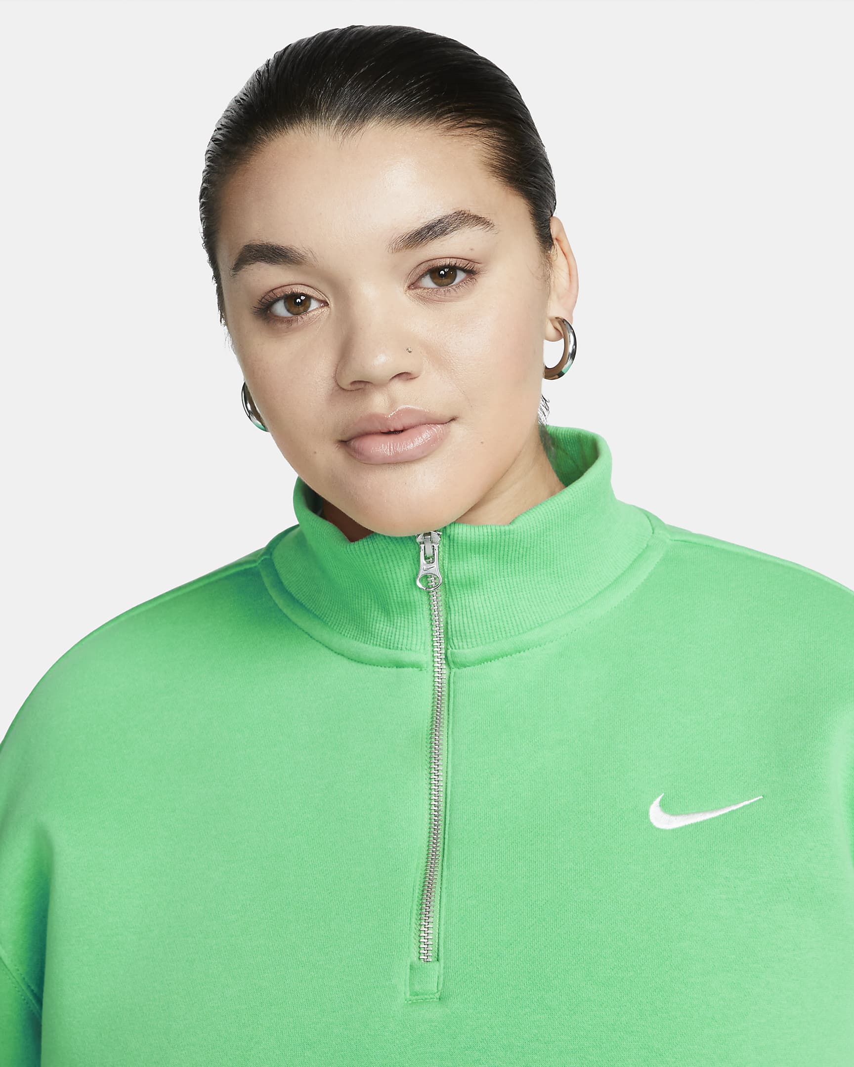 Sudadera cropped de medio cierre Nike Sportswear Phoenix Fleece ...
