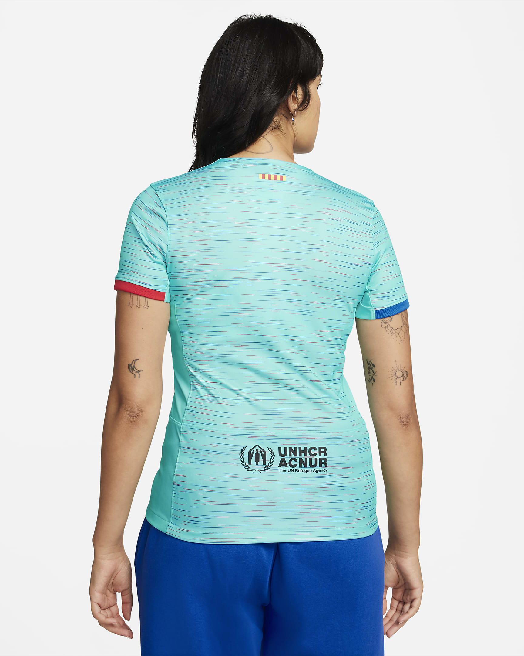 Jersey de fútbol Nike Dri-FIT del FC Barcelona alternativo 2023/24 Stadium para mujer - Agua/Azul royal/Rojo universitario/Negro