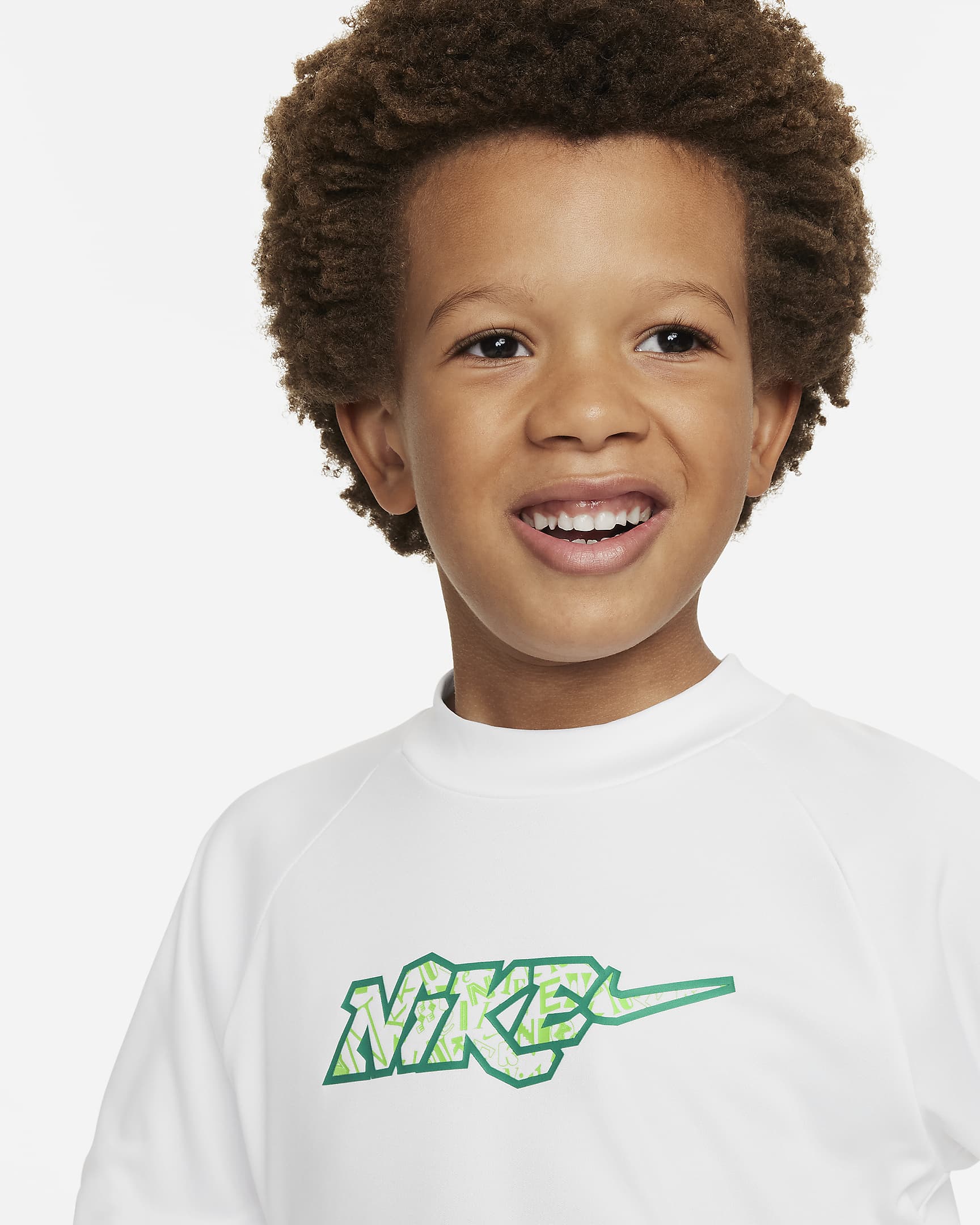 Playera de manga larga Hydroguard para niño talla pequeña Nike Swim - Blanco