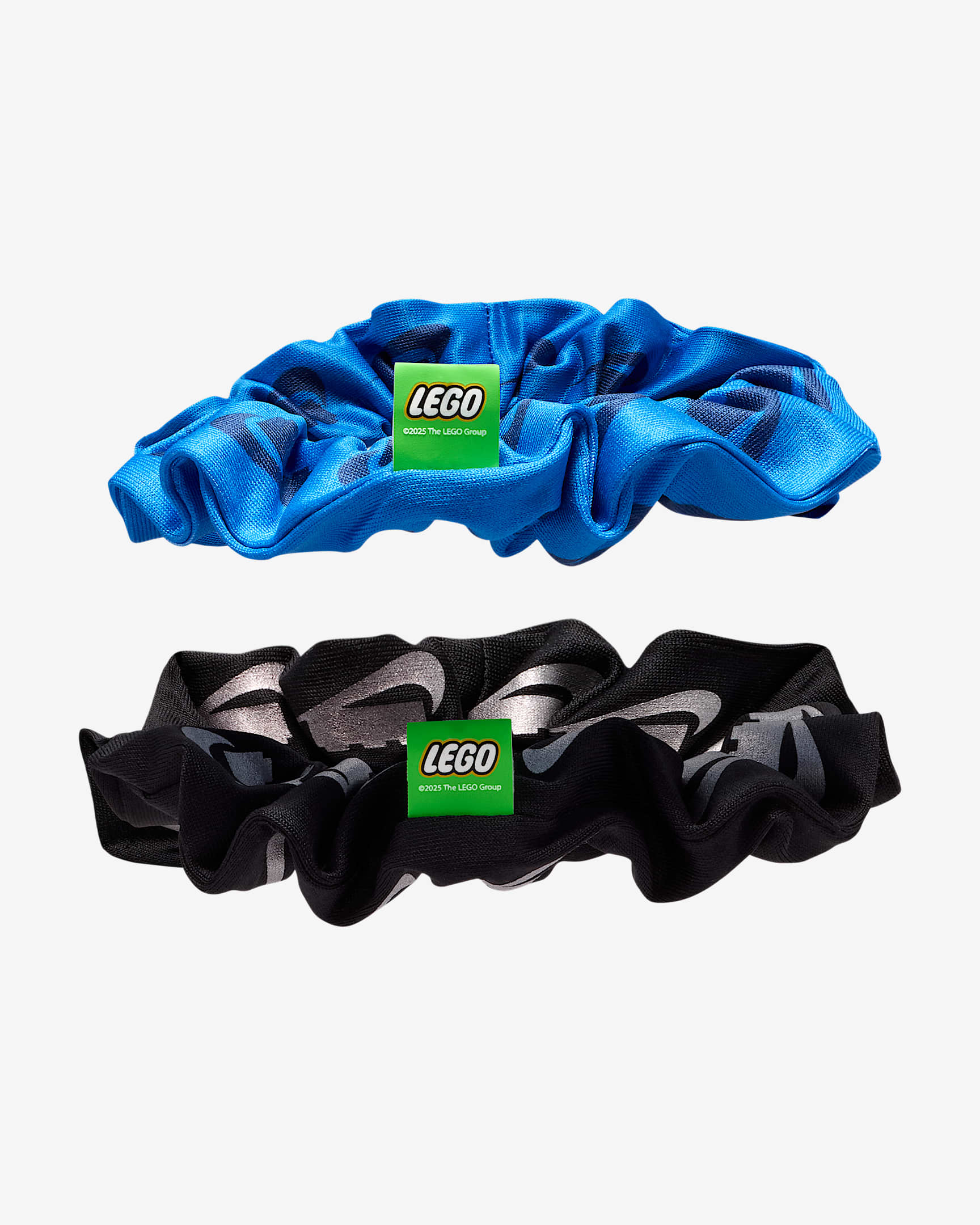 Nabírané gumičky do vlasů Nike x LEGO® Collection (2 kusy) - Cobalt Blaze/Černá/Bílá
