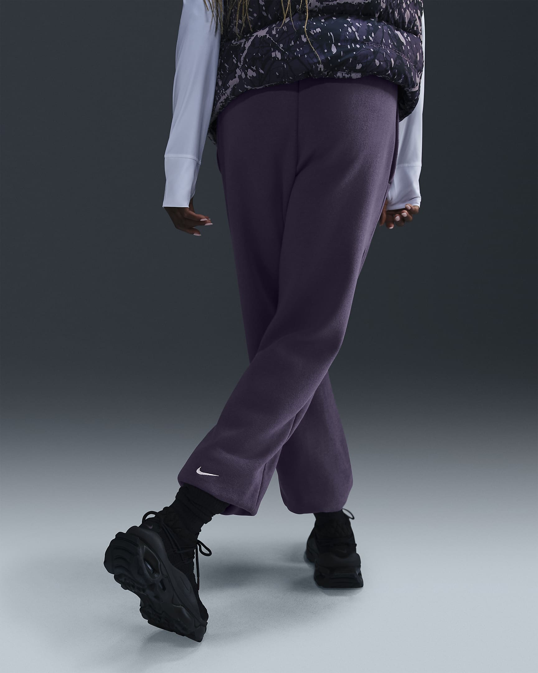 Nike Sportswear Pantalons de teixit Fleece - Dona - Dark Raisin