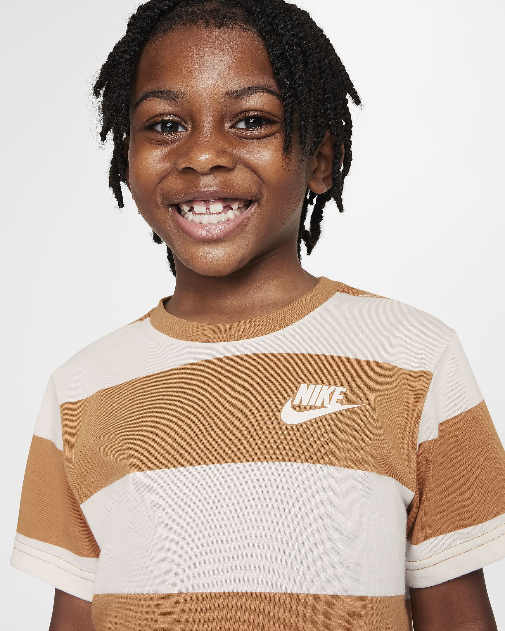 Nike Little Kids' Rugby Stripe T-Shirt - Flax