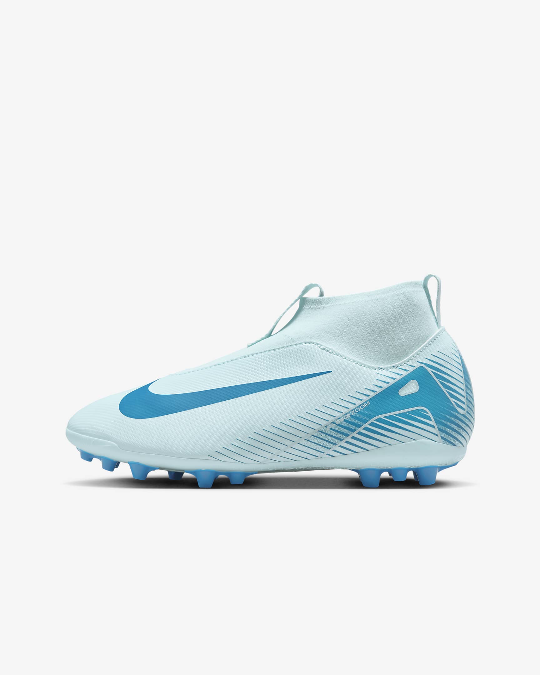 Nike Jr. Mercurial Superfly 10 Academy Younger/Older Kids' AG High-Top Football Boot - Glacier Blue/Blue Orbit